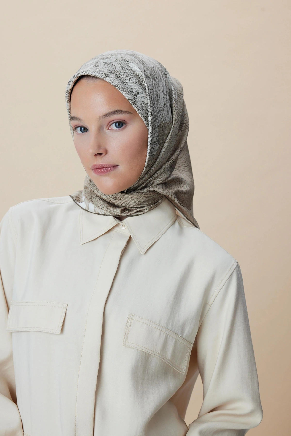 Maisa KÜN MULBERRY İPEK EŞARP 90*90 CM - VİZON