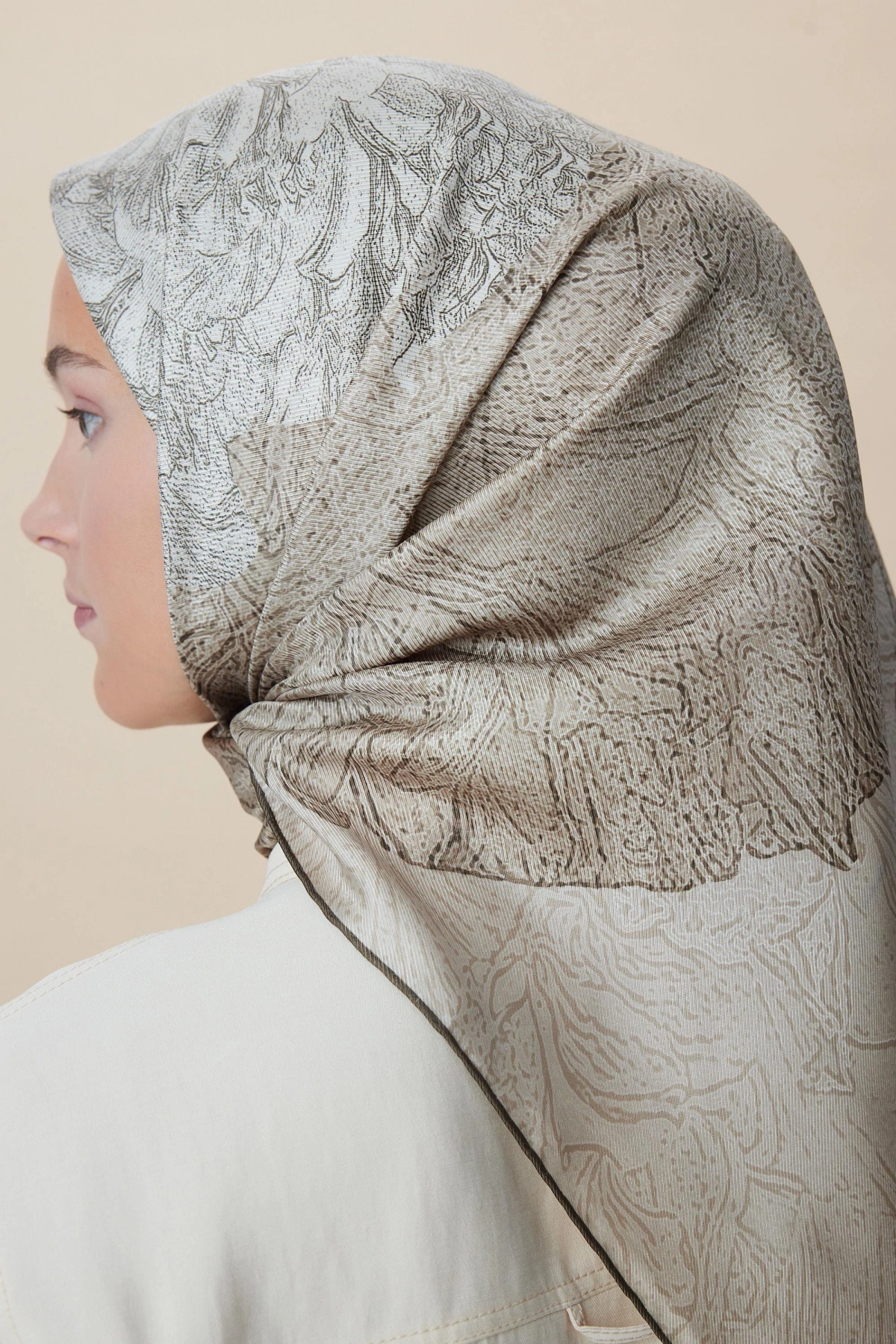 Maisa KÜN MULBERRY İPEK EŞARP 90*90 CM - VİZON