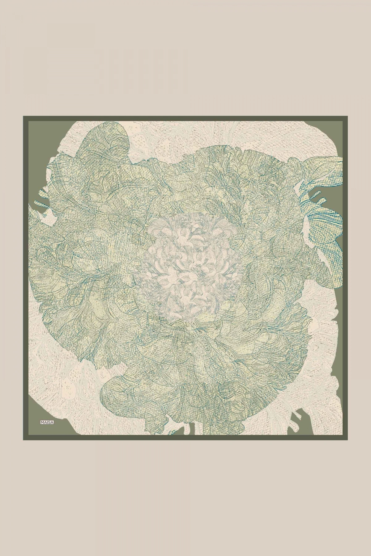 Maisa KÜN MULBERRY İPEK EŞARP 90*90 CM - YEŞİL