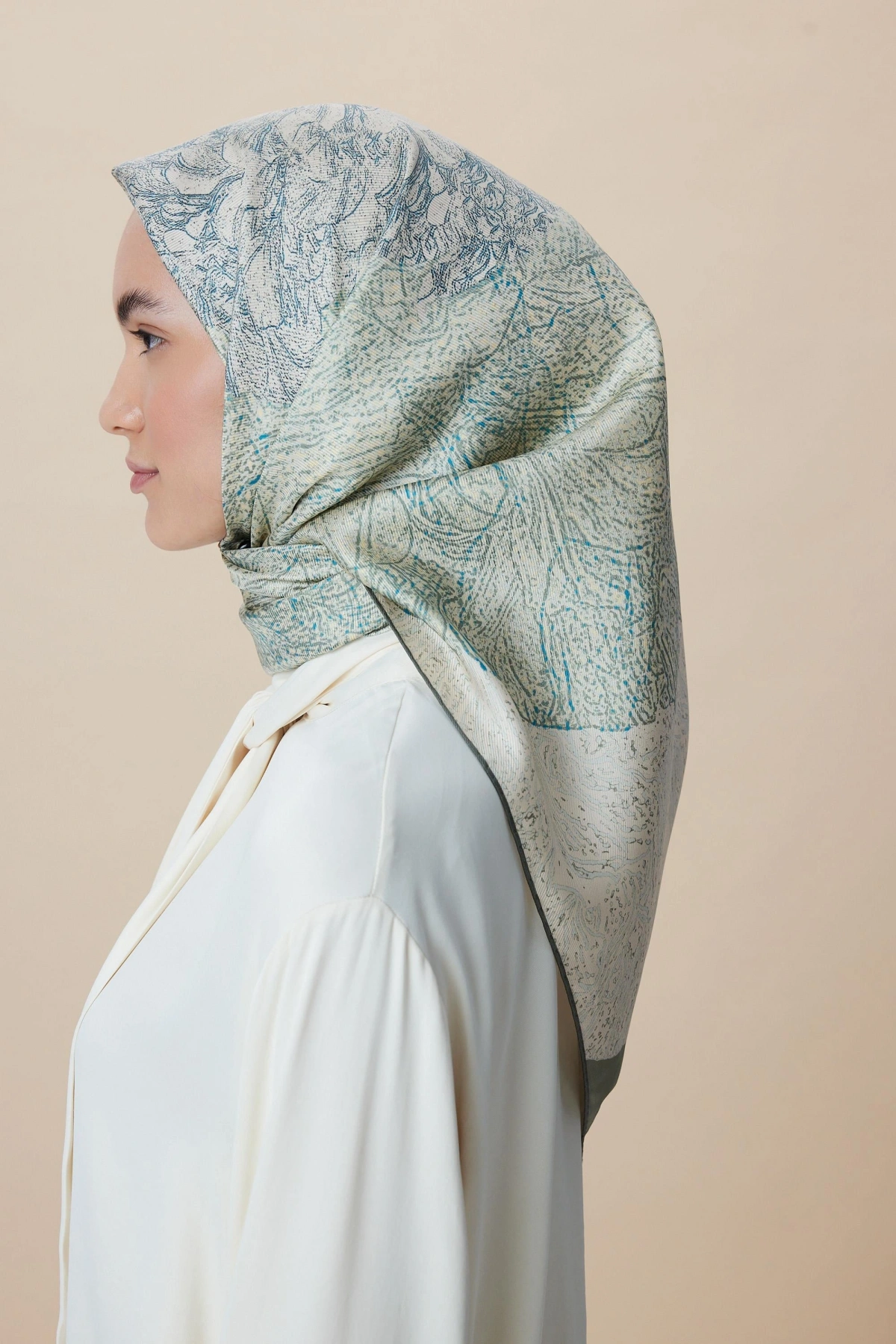 Maisa KÜN MULBERRY İPEK EŞARP 90*90 CM - YEŞİL