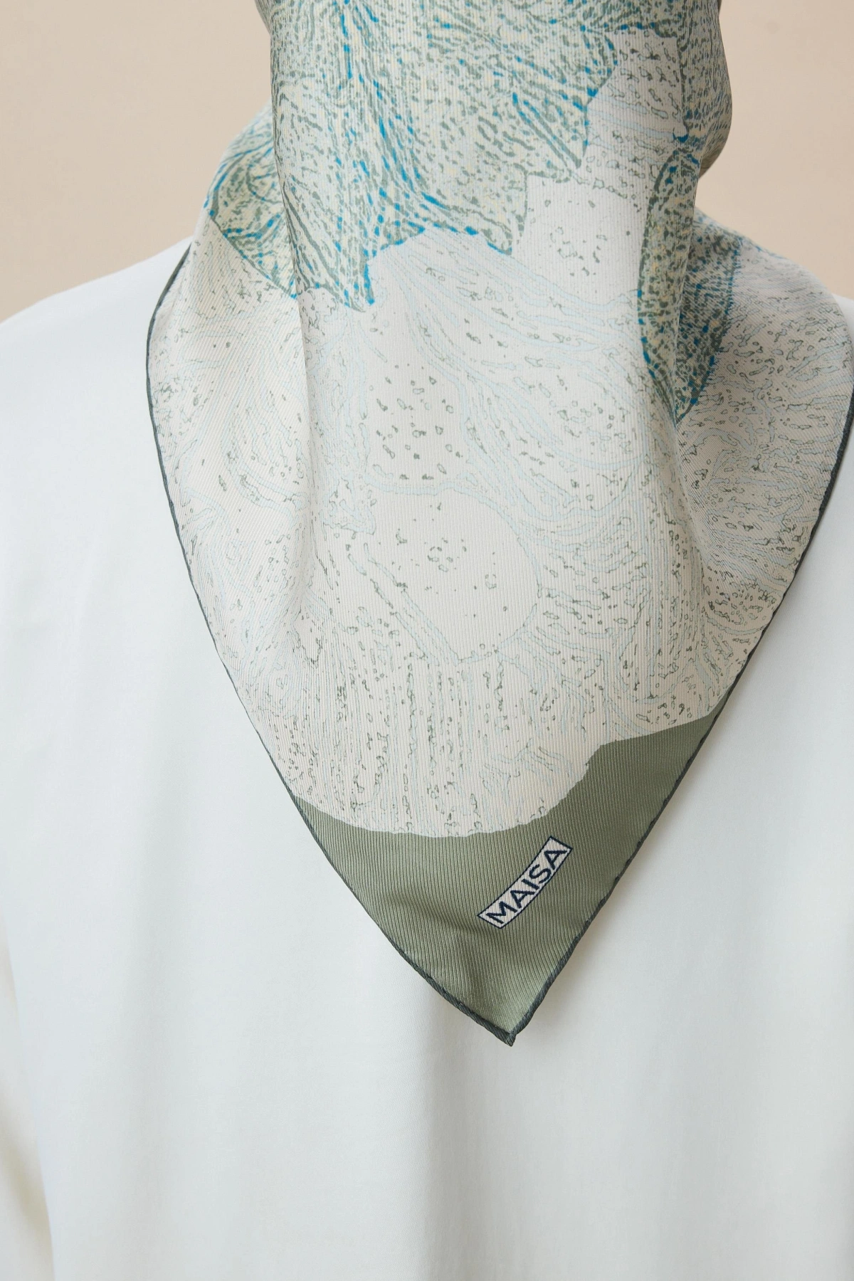 Maisa KÜN MULBERRY İPEK EŞARP 90*90 CM - YEŞİL