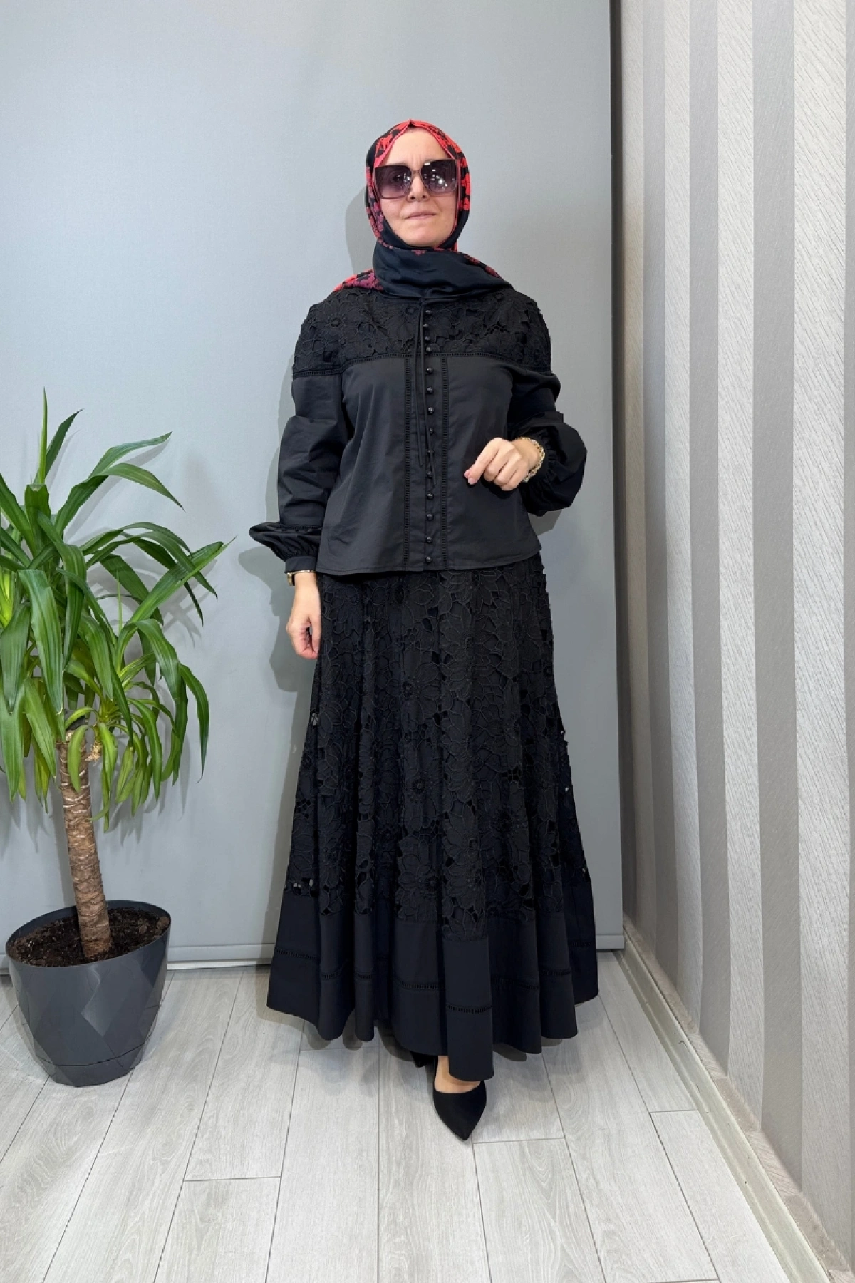 Clande Güpür Detaylı Takım Siyah 2601-3014 (2013)