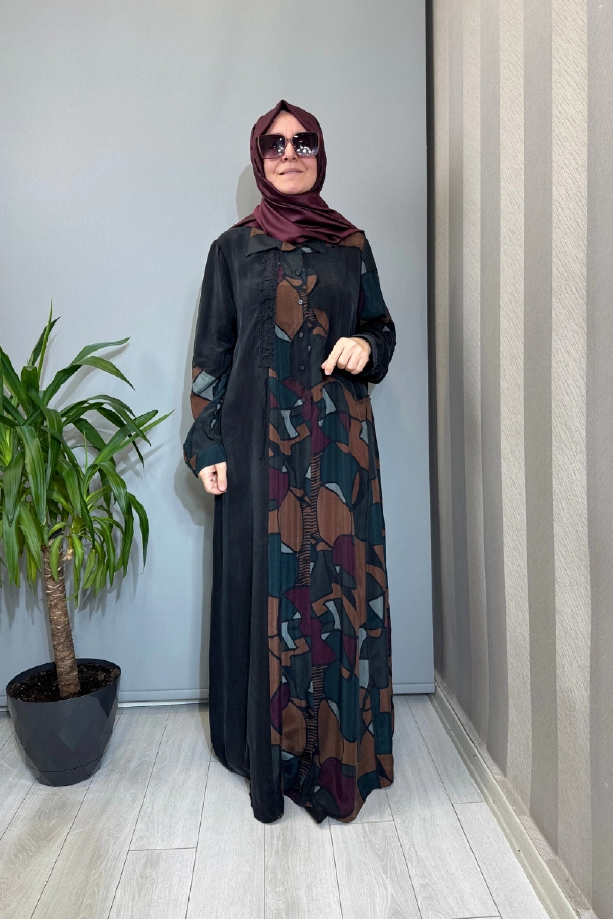 Misswhence Büyük Beden Cupro İpek Elbise Siyah V2576