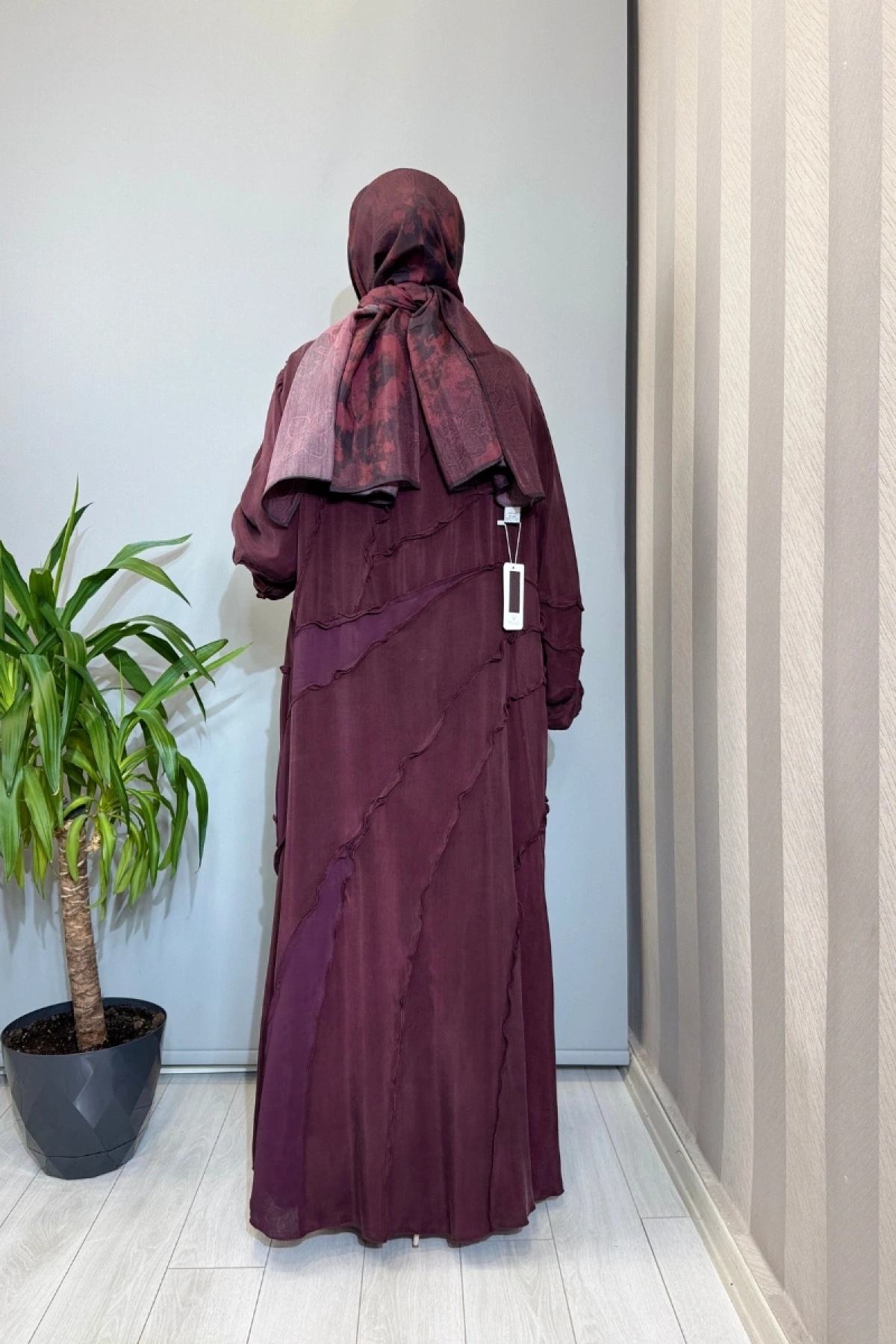 Misswhence Büyük Beden Cupra İpek Elbise Bordo V3175