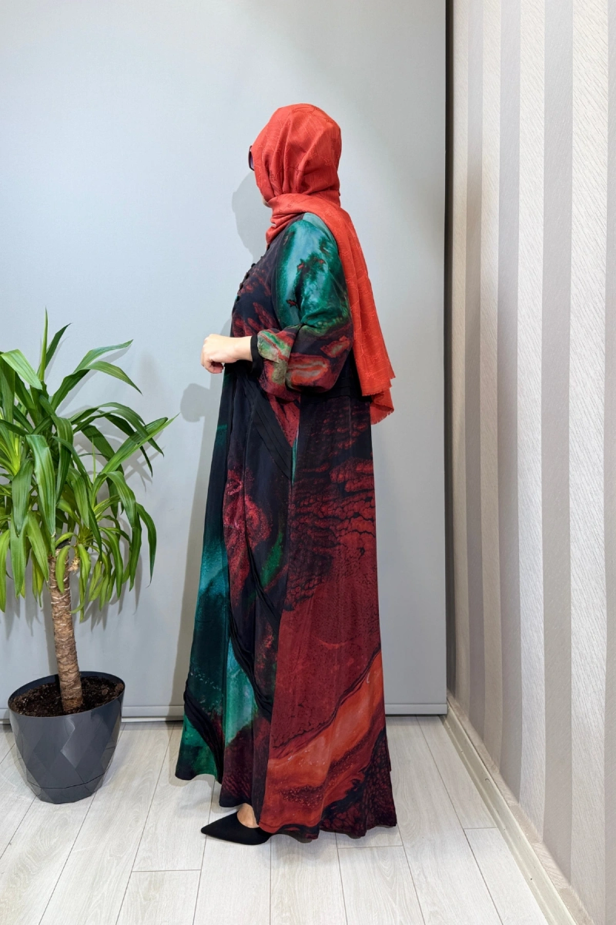 Misswhence Büyük Beden Cupra İpek Elbise Kırmızı V3300