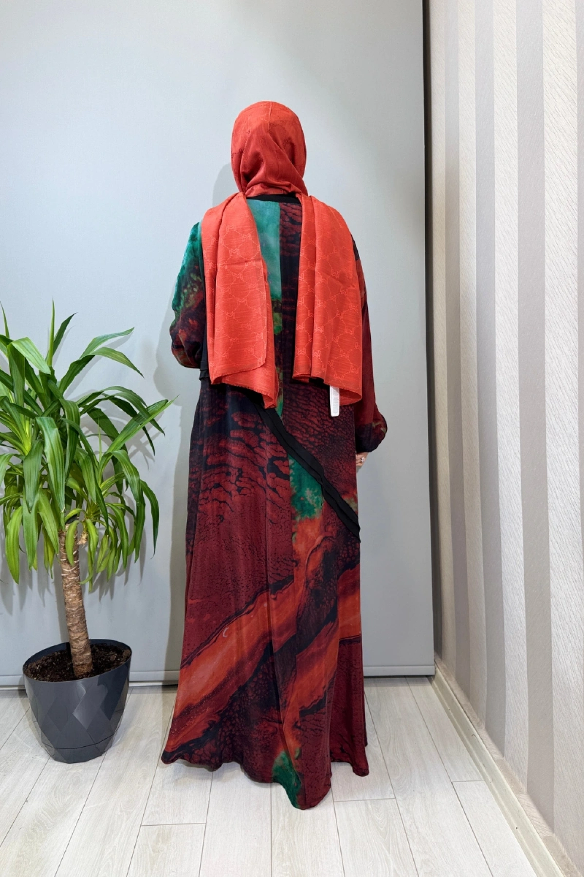 Misswhence Büyük Beden Cupra İpek Elbise Kırmızı V3300