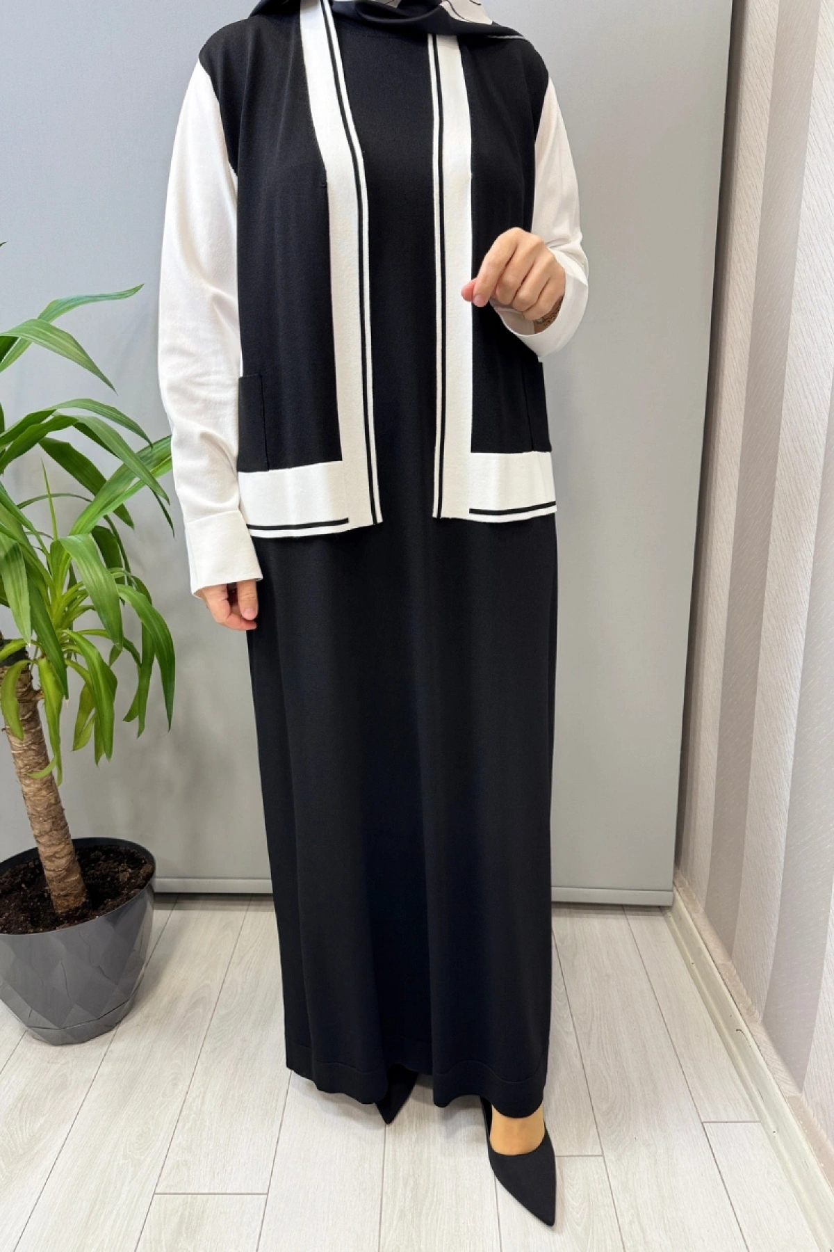 Miss Dalida Ceketli Elbise Triko Takım Siyah T26Y-0002