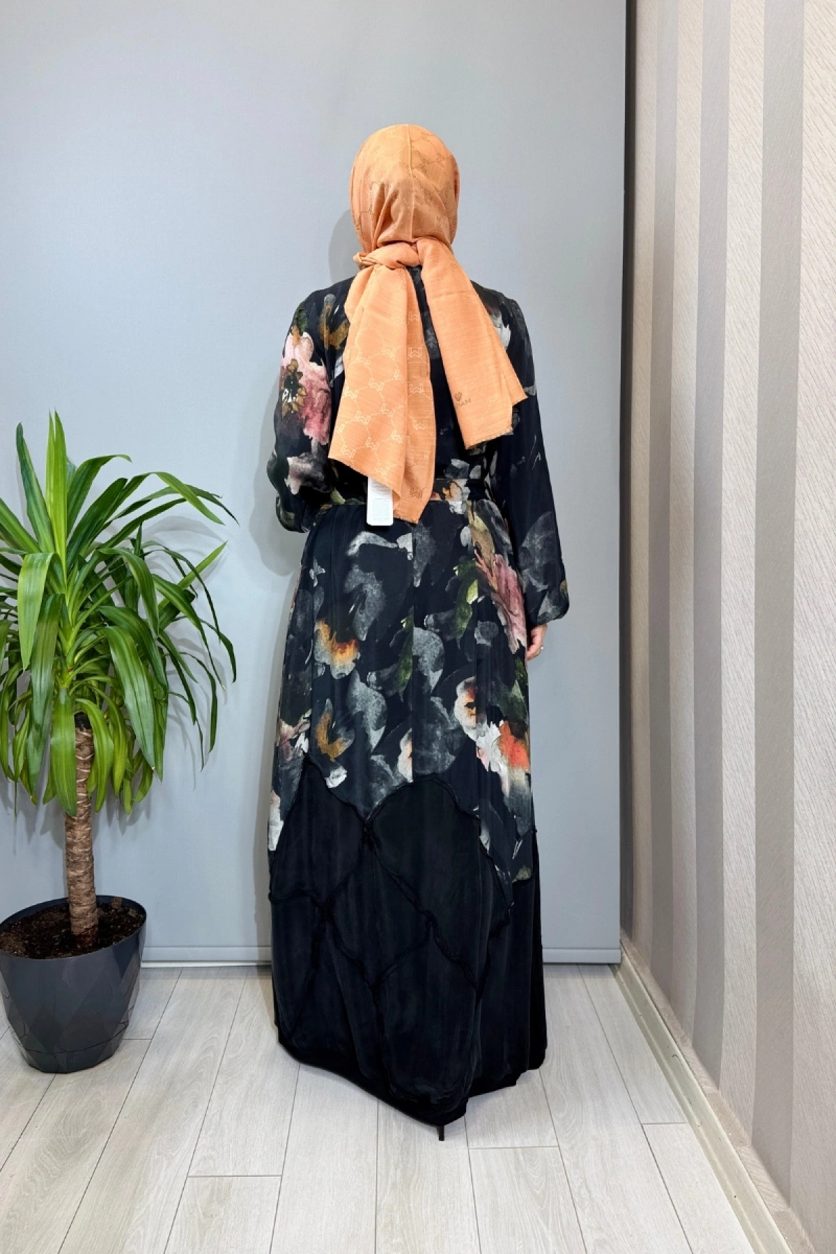 Misswhence Fermuar Detaylı Cupro İpek Elbise Çiçek Desenli 39802