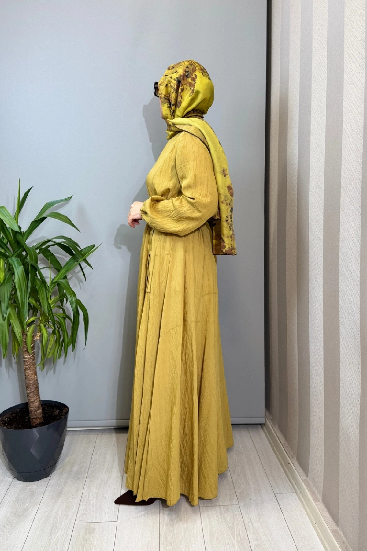 Misswhence Viscon Elbise Sarı 39844