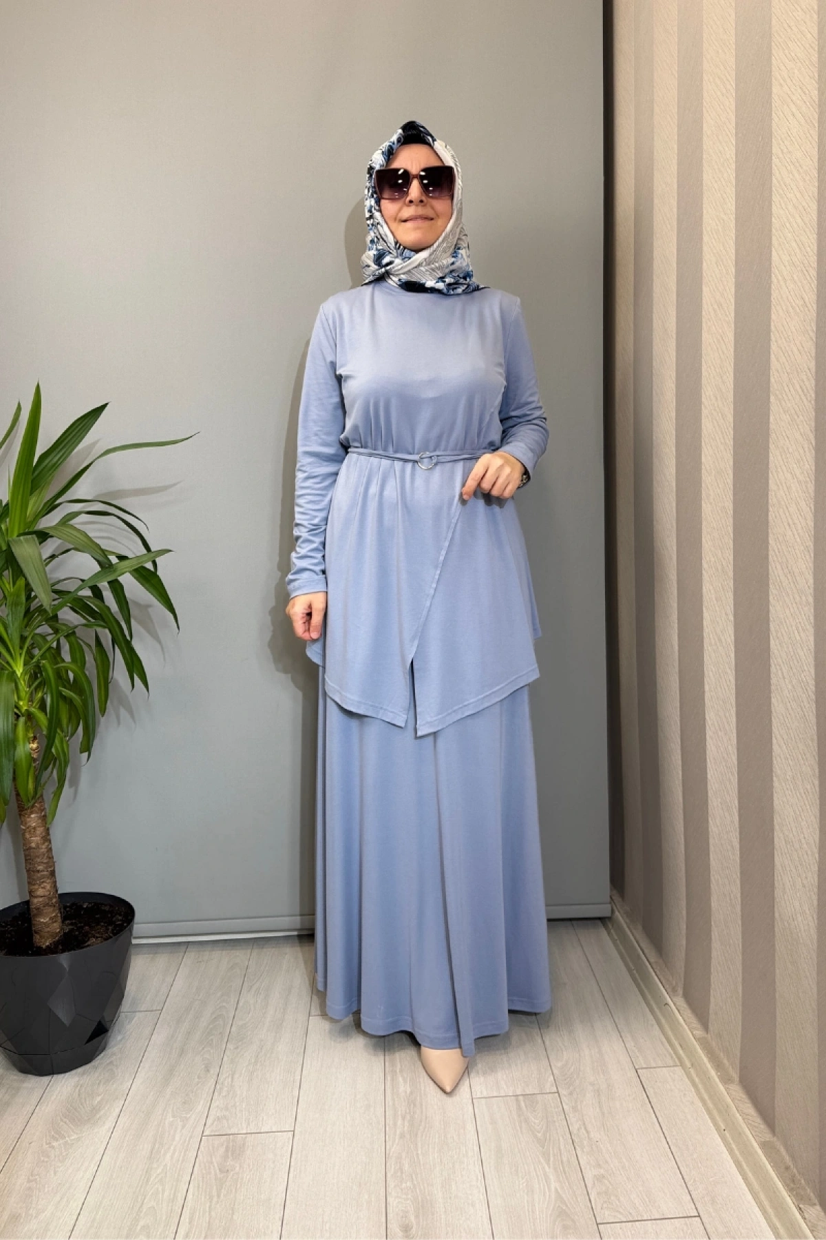 Almarwah Kemer Detaylı Takım Bebe Mavisi 202968