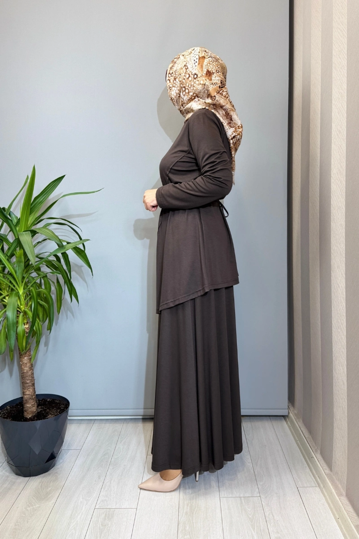 Almarwah Kemer Detaylı Takım Kahve 202968