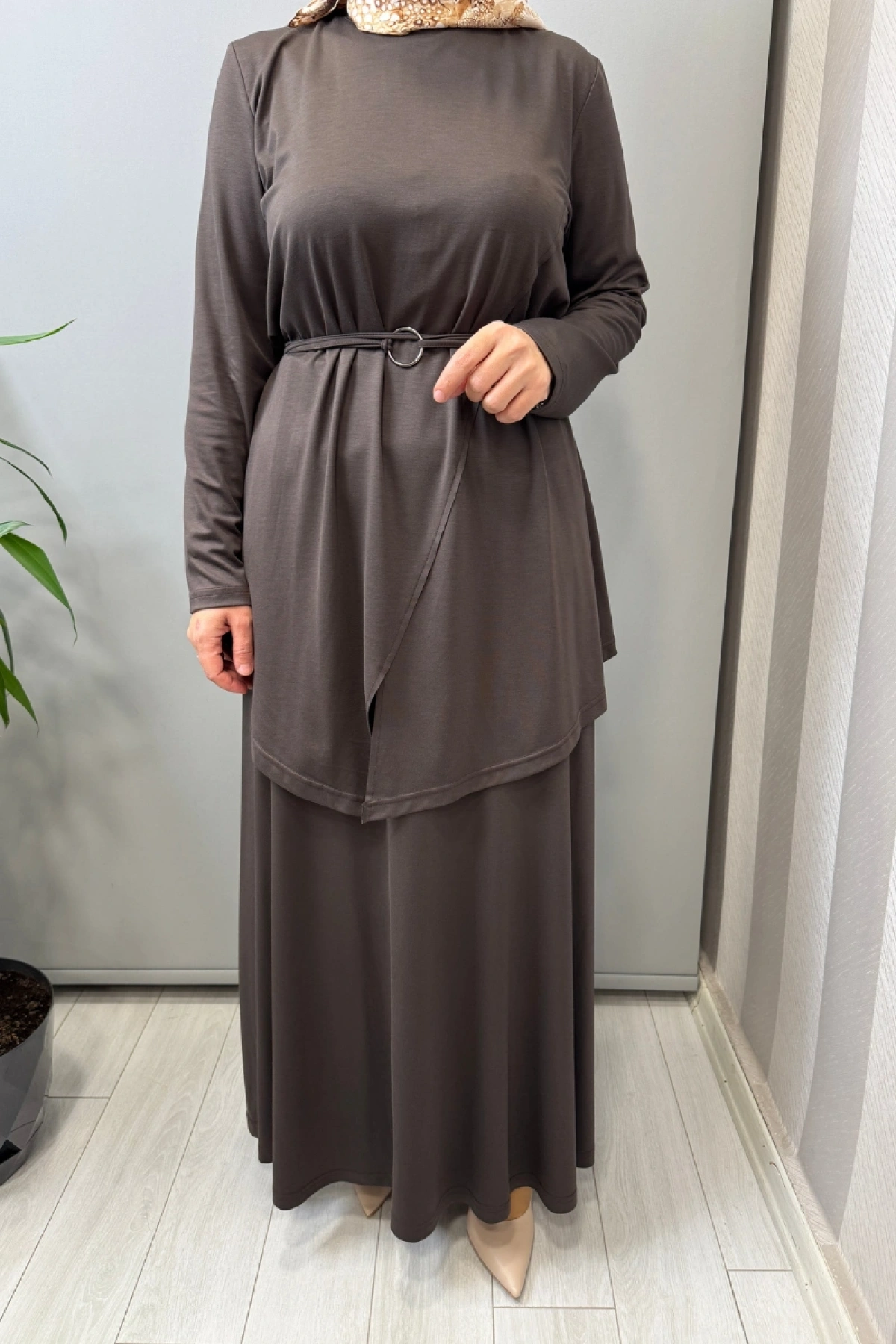 Almarwah Kemer Detaylı Takım Kahve 202968