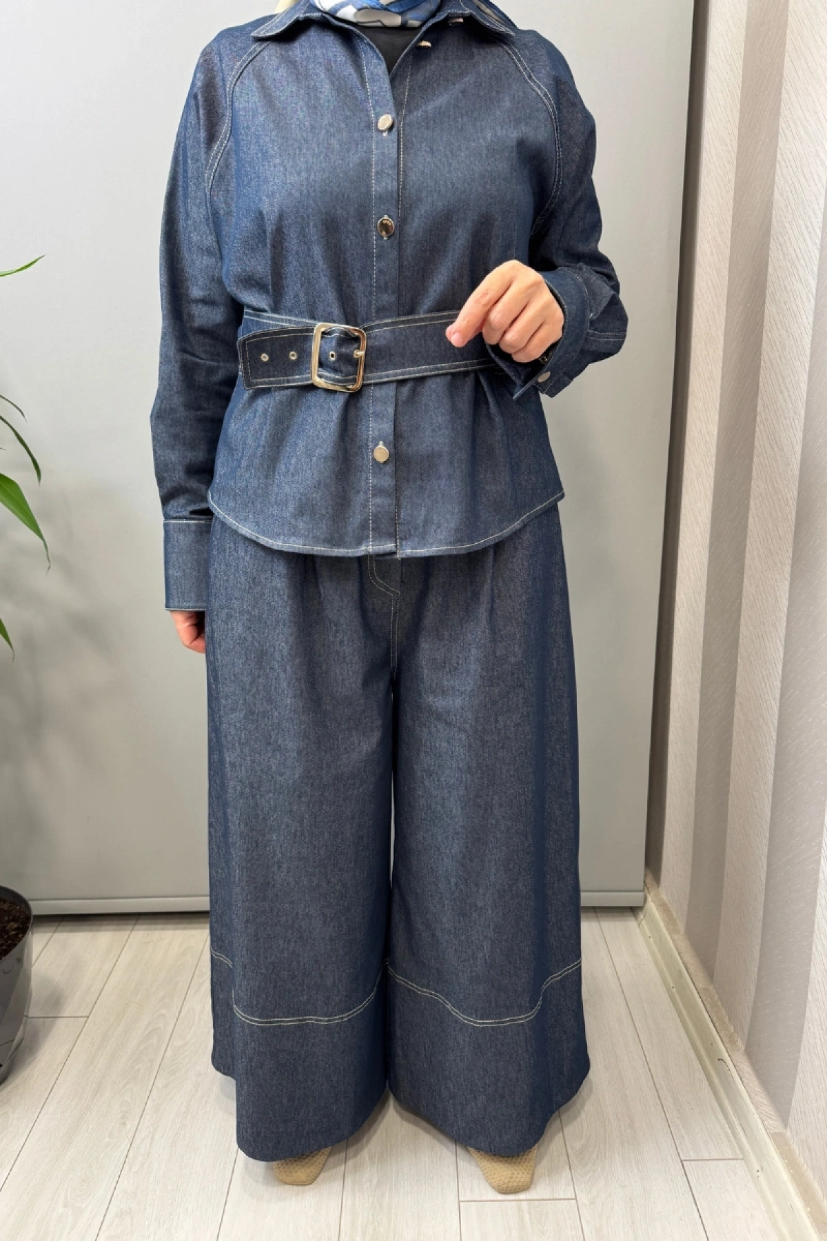 Ghisa Kemer Detaylı Kot Takım Lacivert 3610T9190