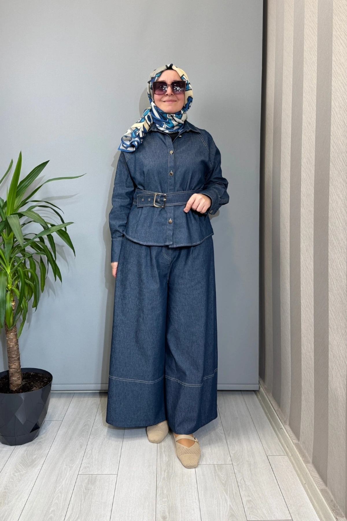 Ghisa Kemer Detaylı Kot Takım Lacivert 3610T9190