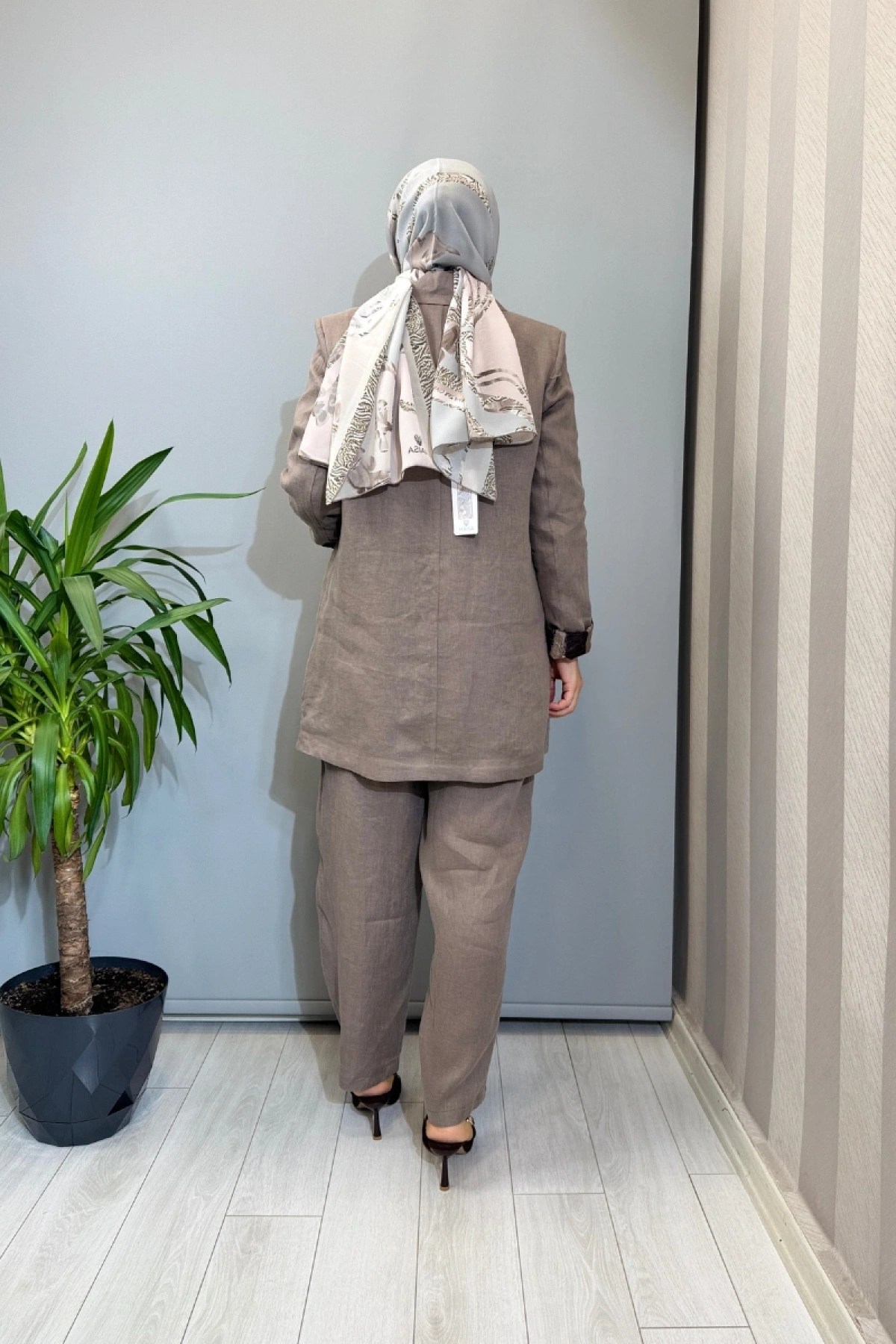 Almarwah Ceket Pantolon Takım Vizon 202980