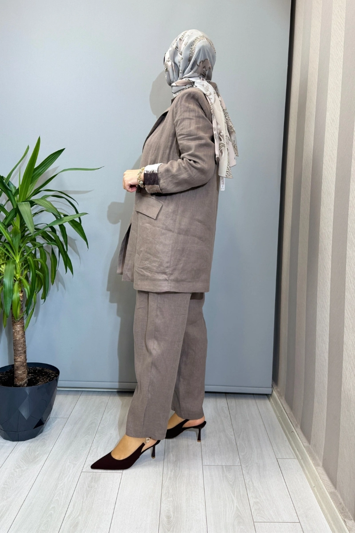 Almarwah Ceket Pantolon Takım Vizon 202980