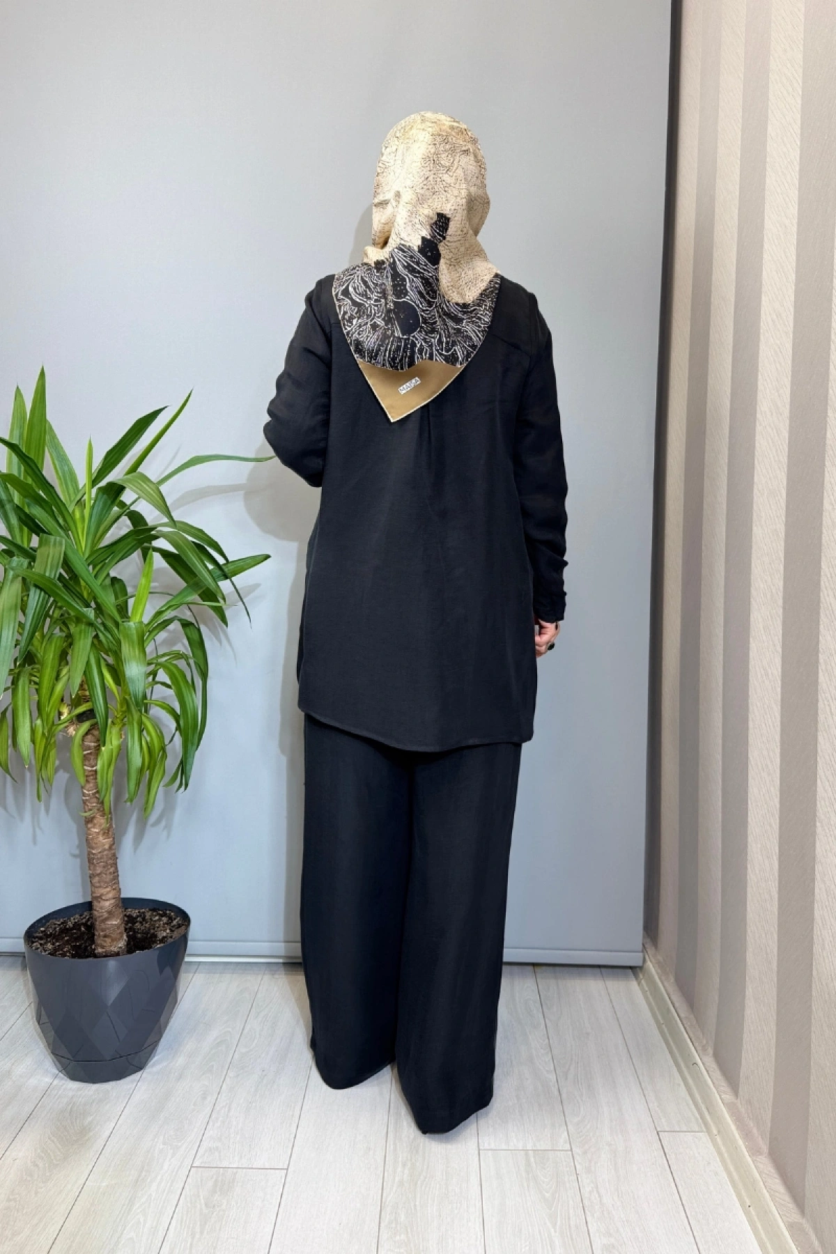 Miss Dalida Önü Fermuarlı İpek Keten Gömlek Siyah 2266352