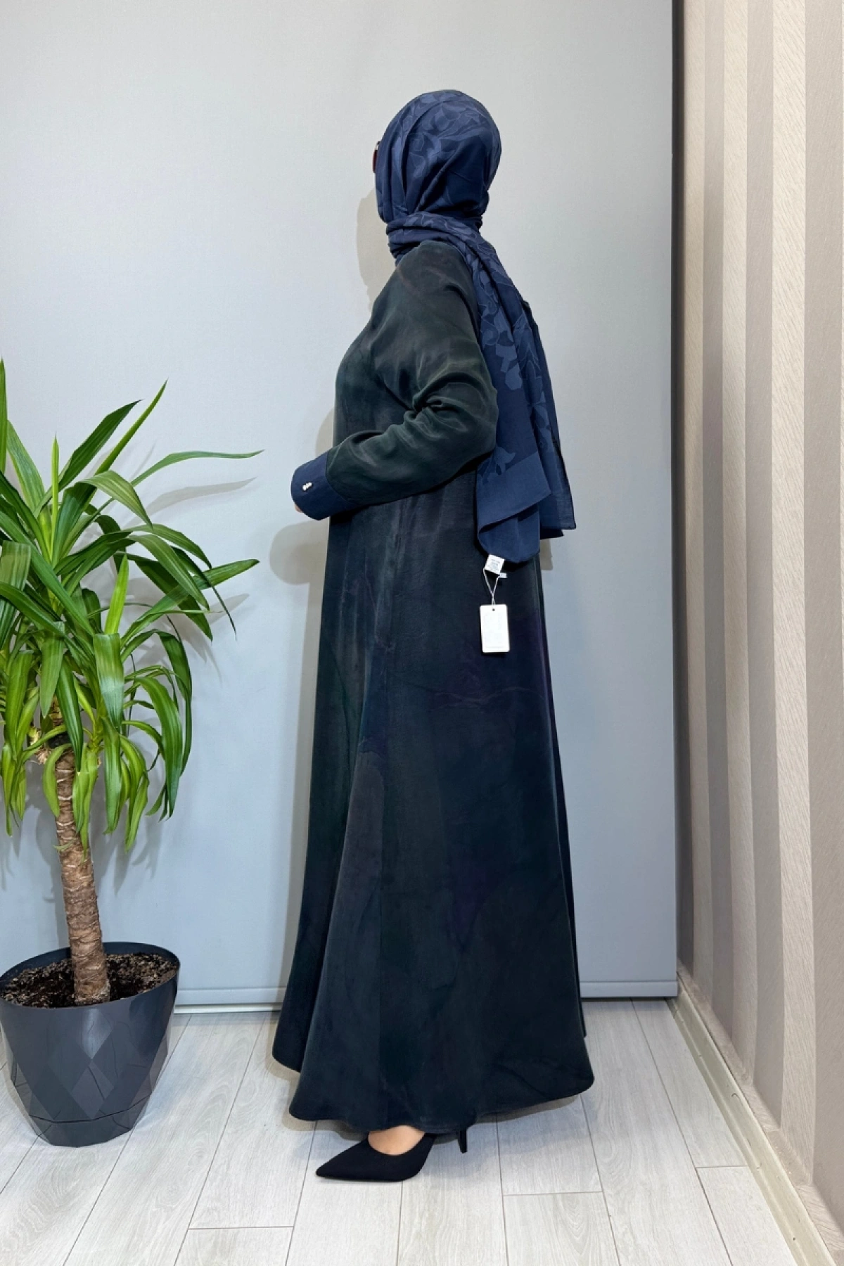 Miss Dalida Renkli Fermuarlı Uzun Kap Lacivert 2268778