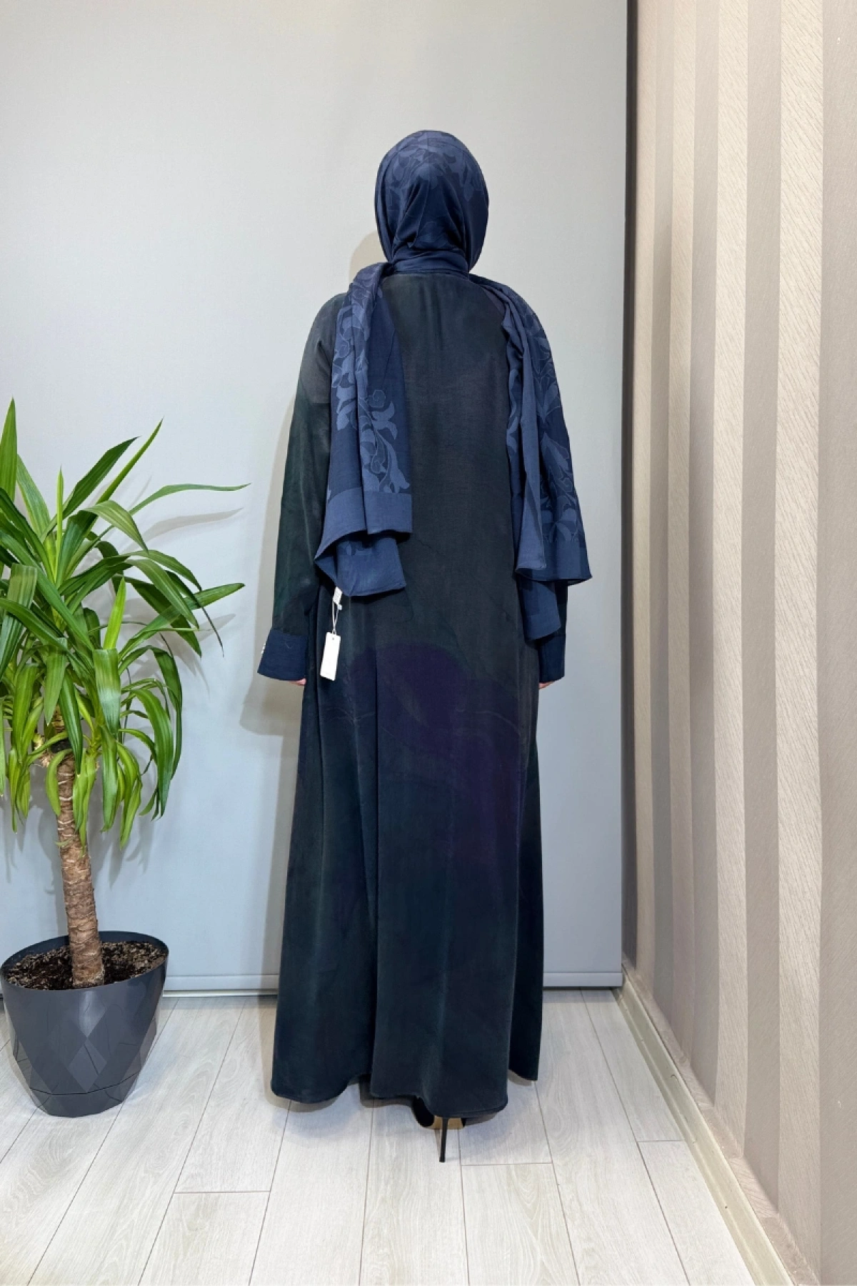 Miss Dalida Renkli Fermuarlı Uzun Kap Lacivert 2268778