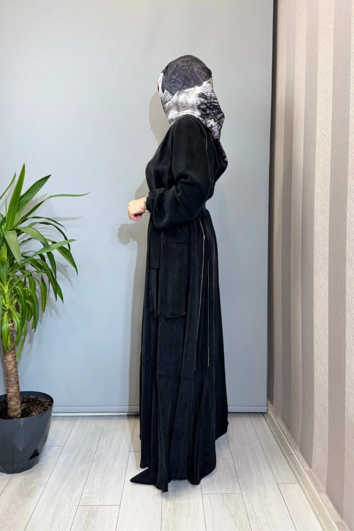 Misswhence Fermuar Detaylı Cupro İpek Elbise Siyah 39809