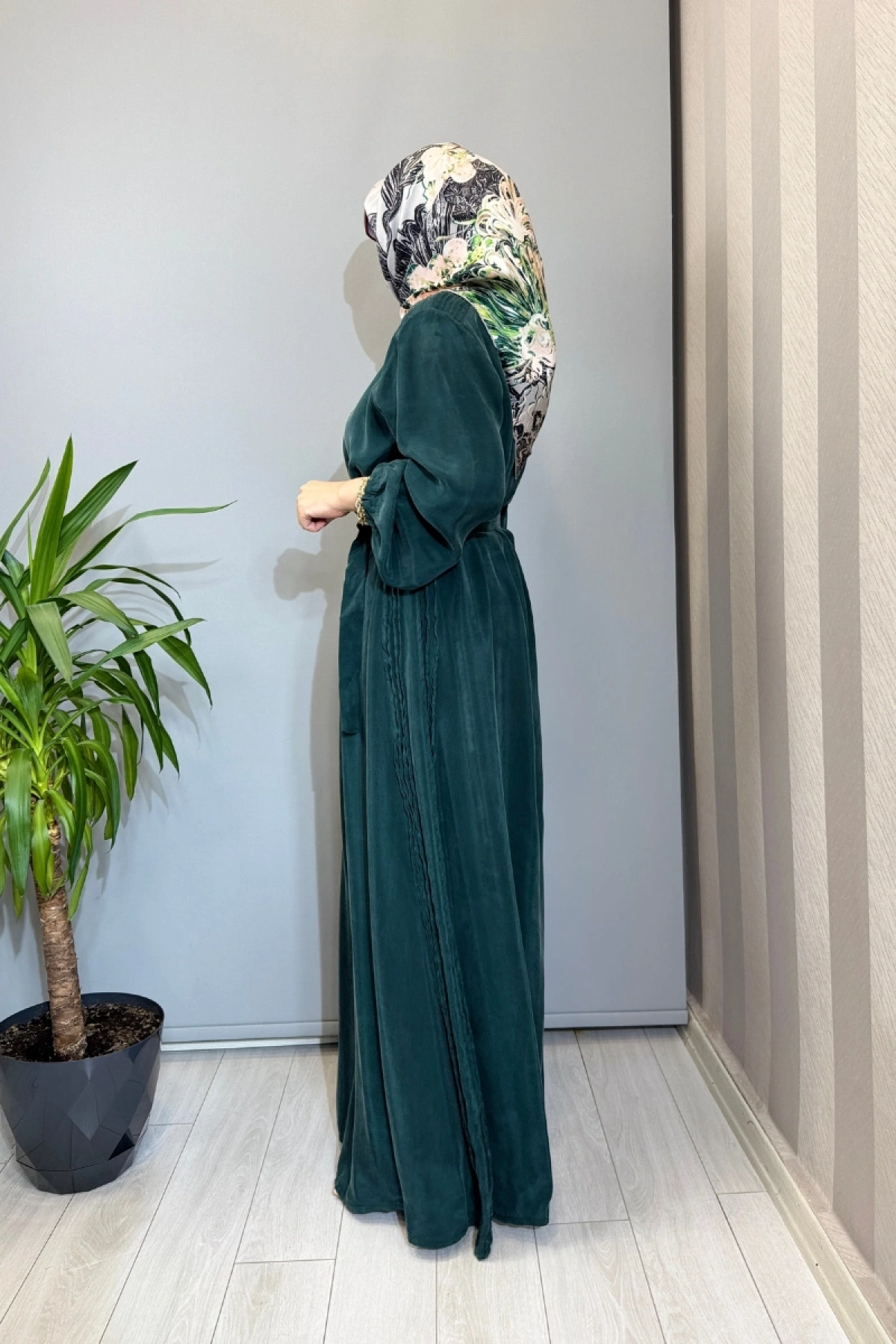 Misswhence Cupro İpek Elbise Yeşil 39833