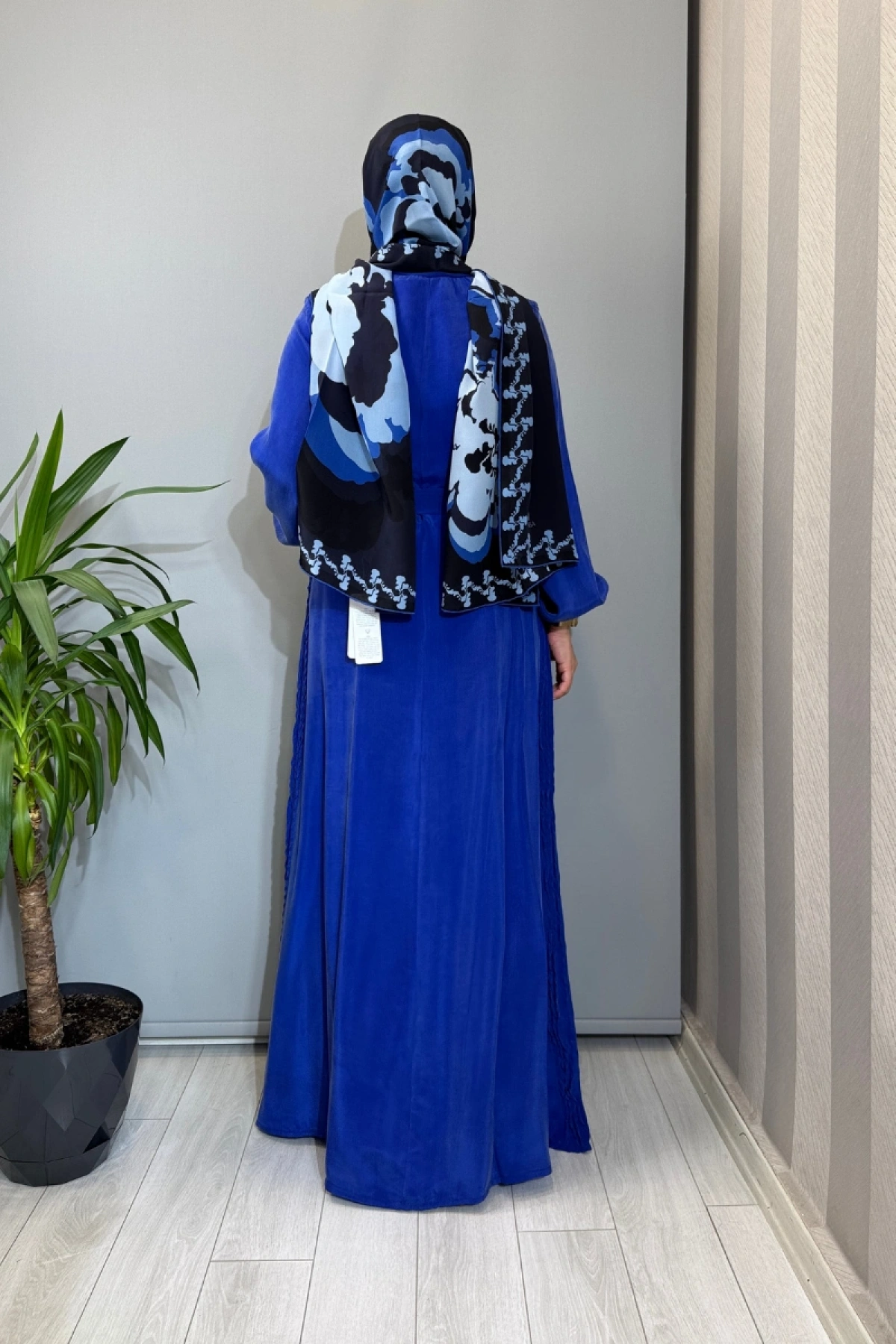 Misswhence Cupro İpek Elbise Mavi 39833