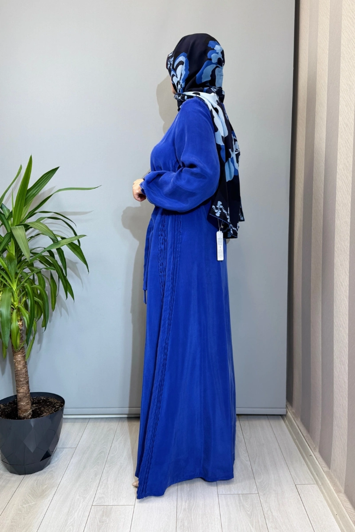 Misswhence Cupro İpek Elbise Mavi 39833
