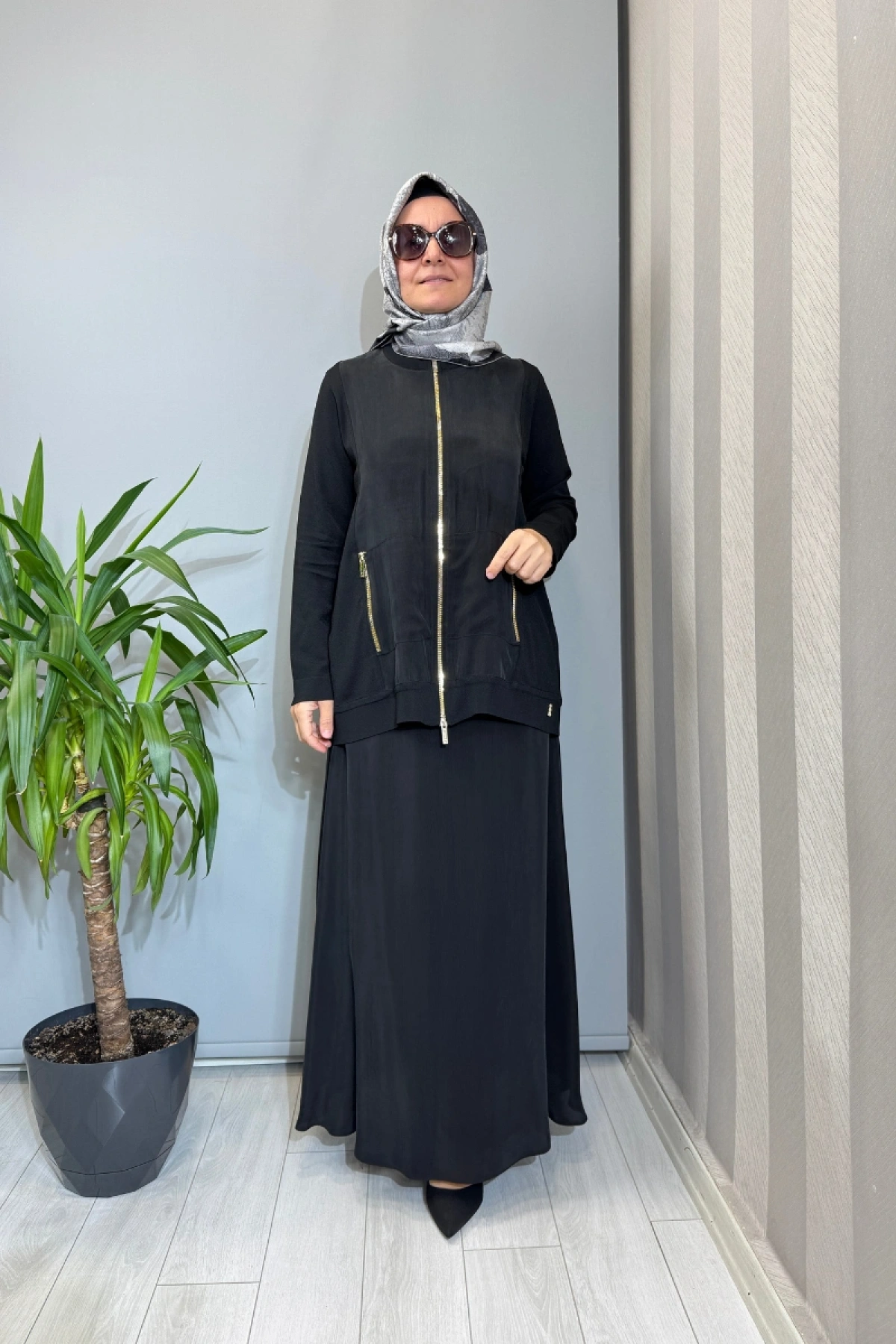 Miss Dalida Düz Renk Cupro Etek Siyah T26Y-2007