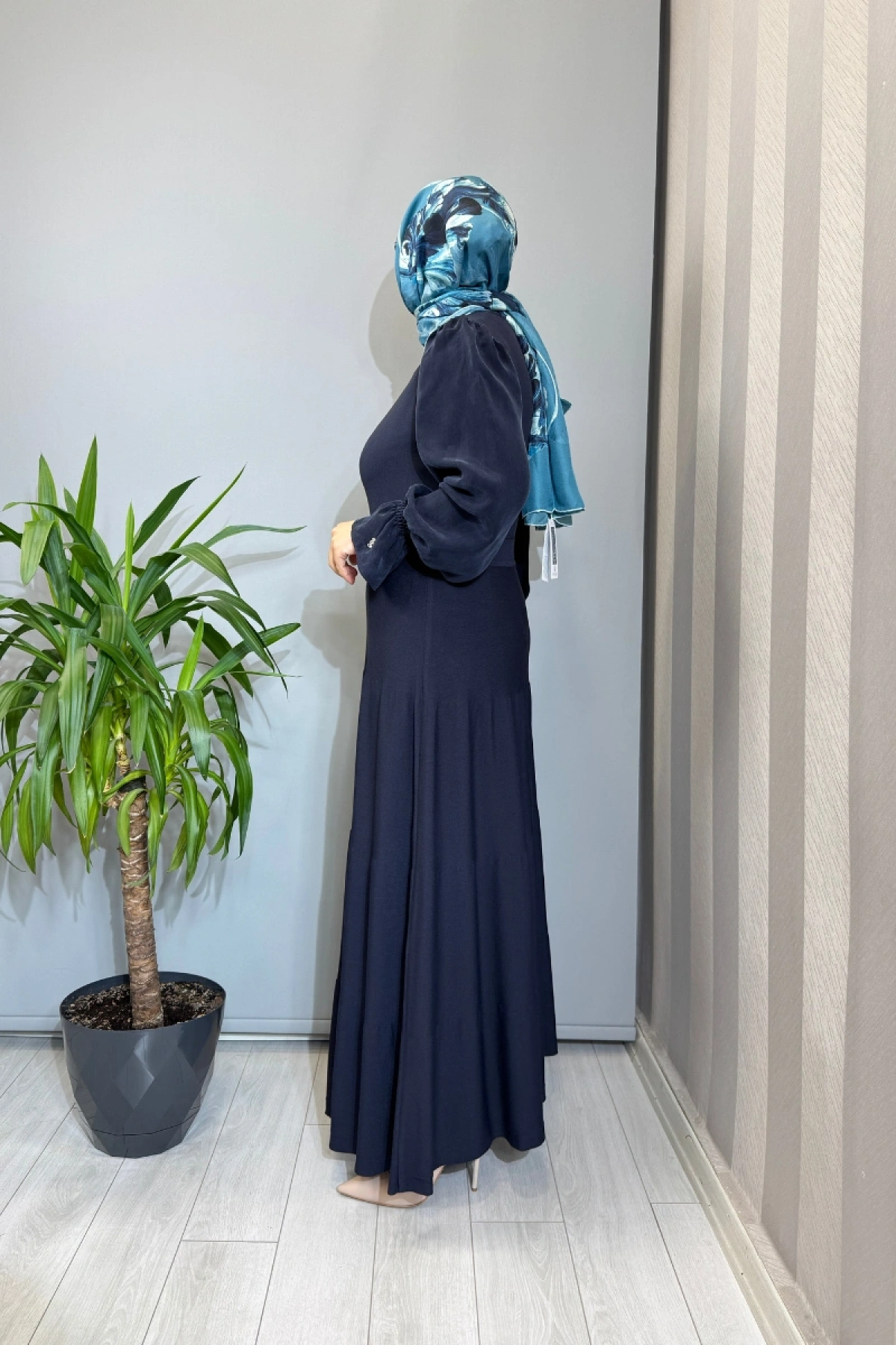 Miss Dalida Kolları Cupro Triko Elbise Lacivert T26Y-4016