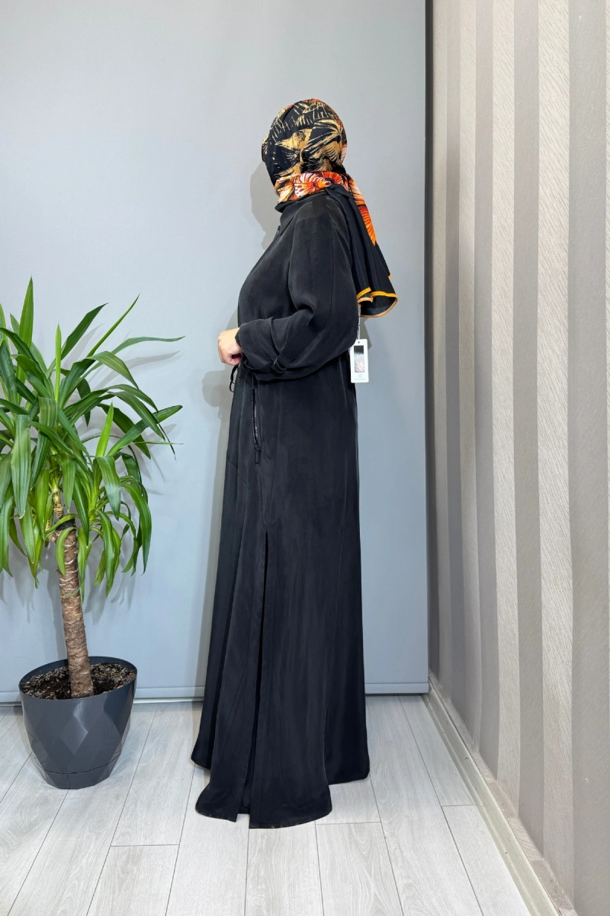 Miss Dalida Fermuarlı Beli Büzgülü Cupro Kap Siyah 2268329