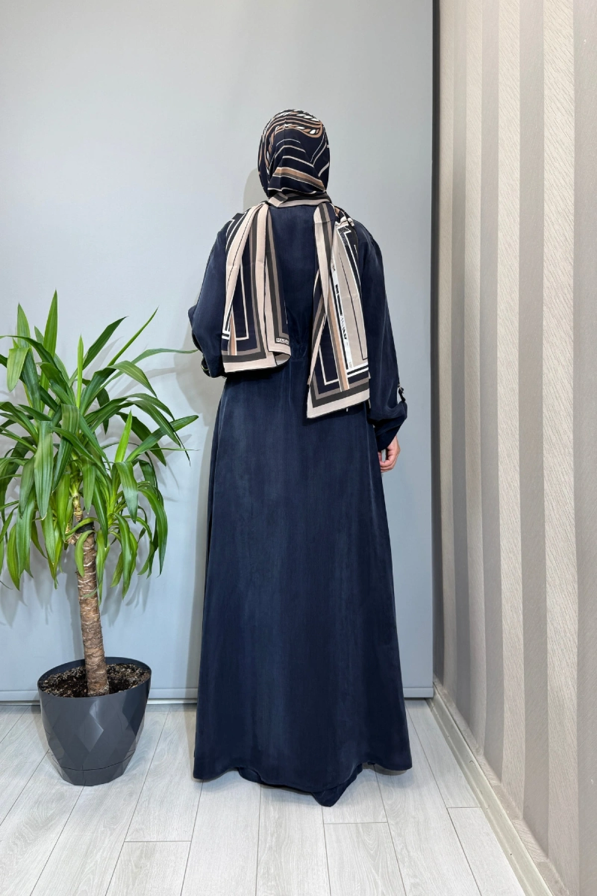 Miss Dalida Fermuarlı Beli Büzgülü Cupro Kap Lacivert 2268329