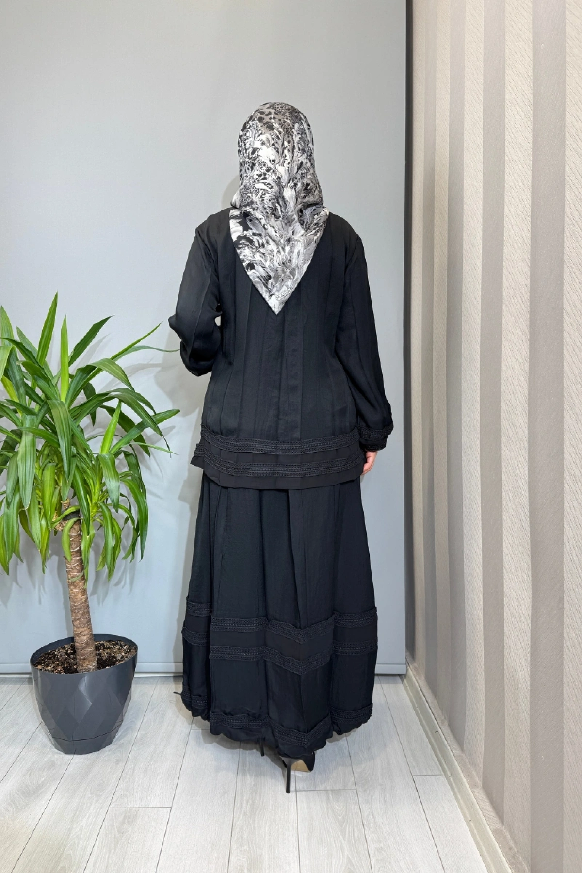Misswhence Güpür Detaylı Takım Siyah 39010