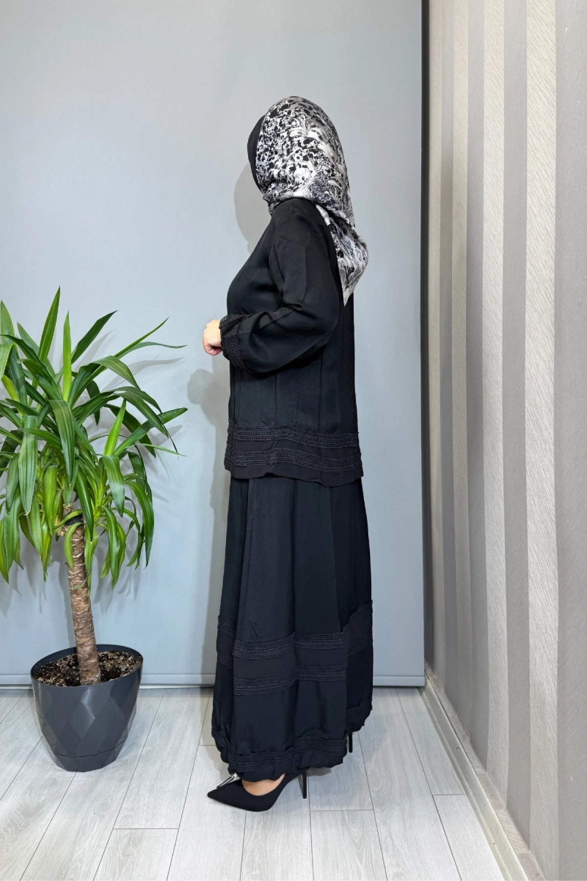 Misswhence Güpür Detaylı Takım Siyah 39010