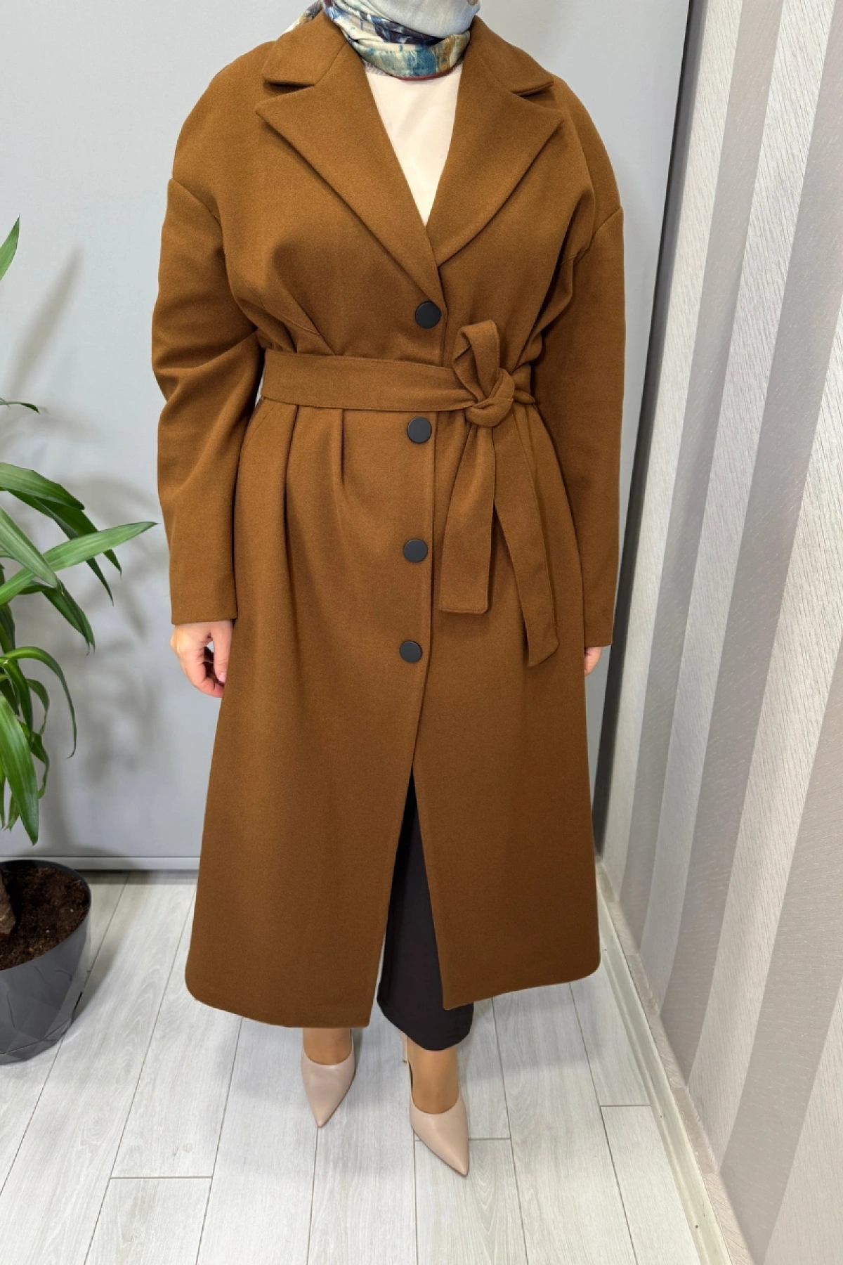 Almarwah Çıtçıtlı Kuşaklı Kaban Kahve 505322