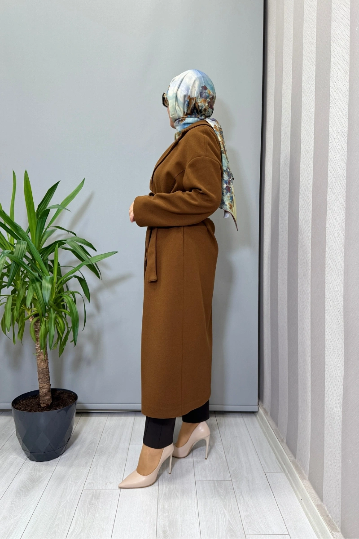 Almarwah Çıtçıtlı Kuşaklı Kaban Kahve 505322