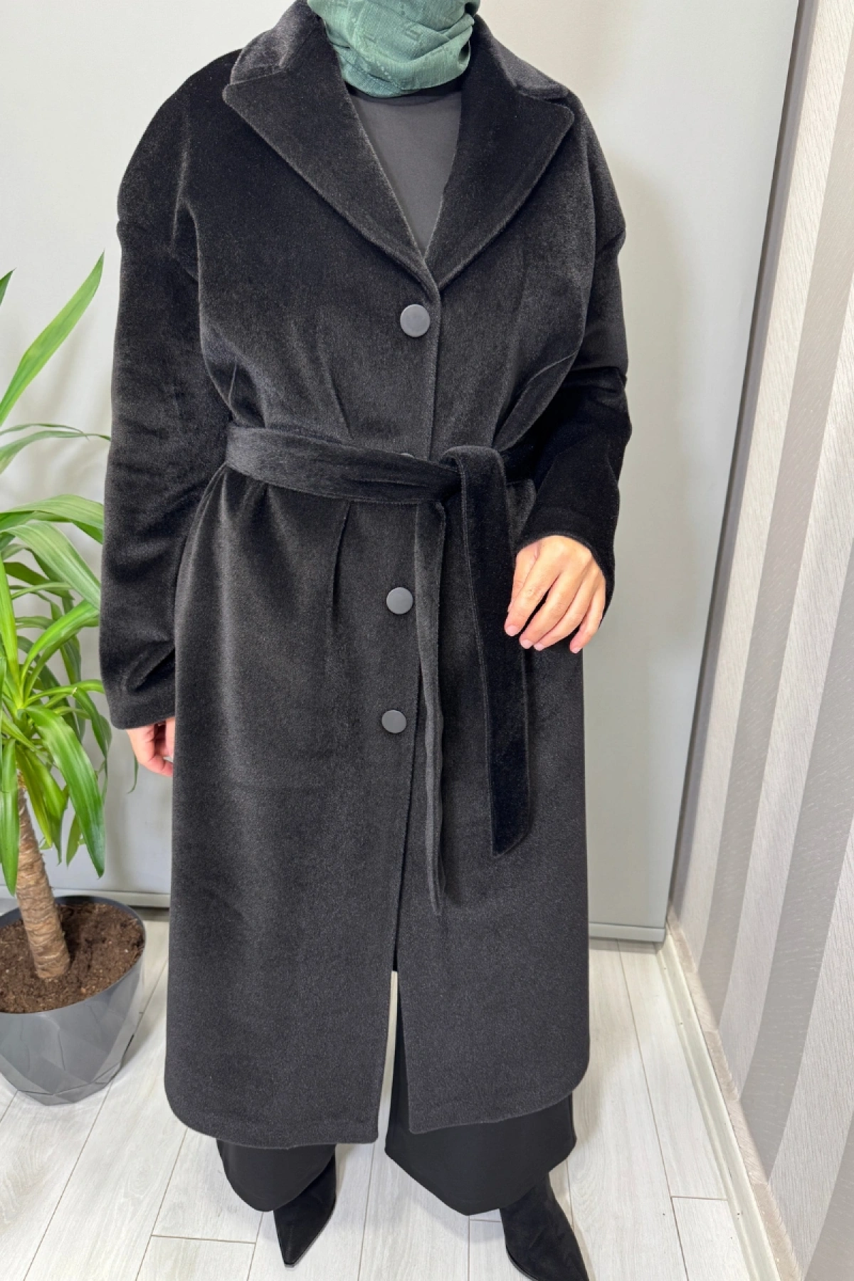 Almarwah Çıtçıtlı Kuşaklı Kaban Siyah 505322