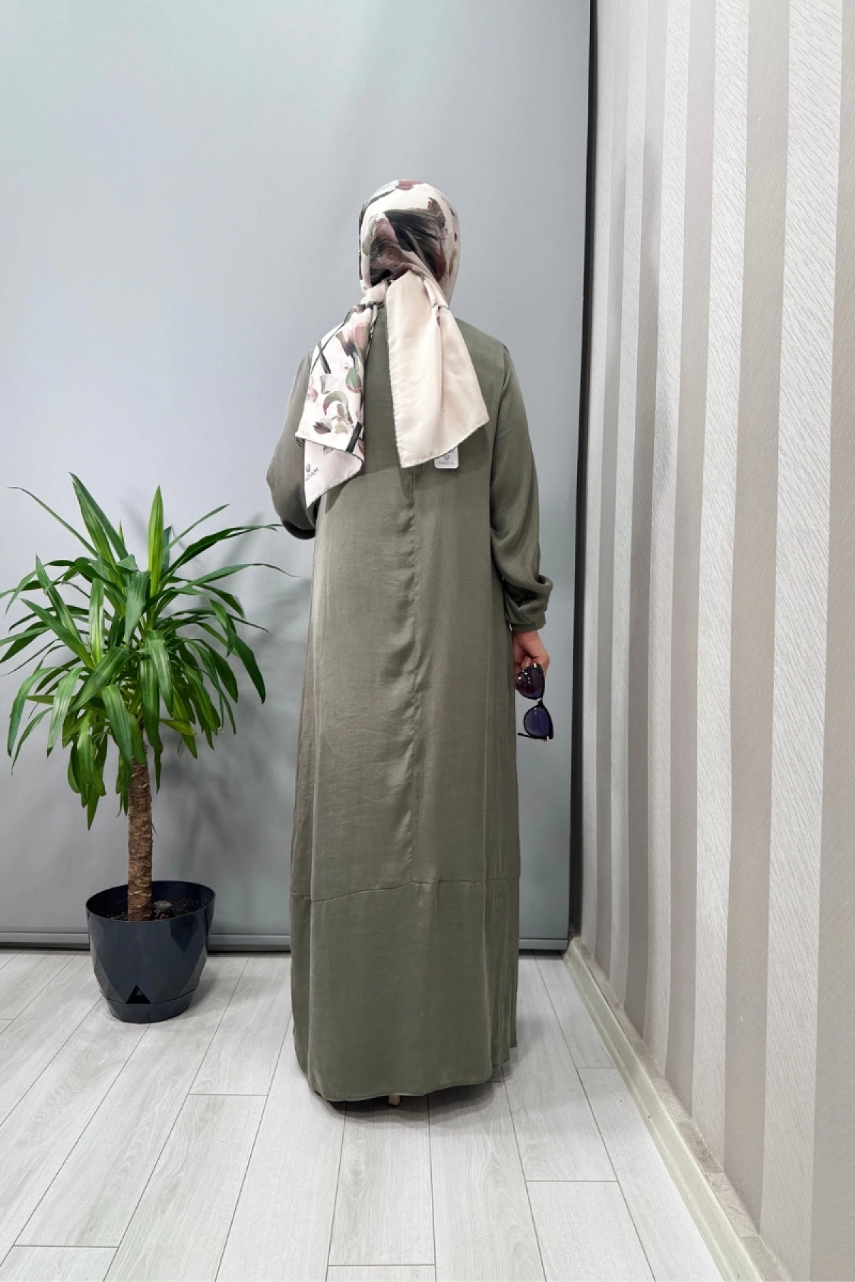 Almarwah Lyocel Elbise Haki 303809