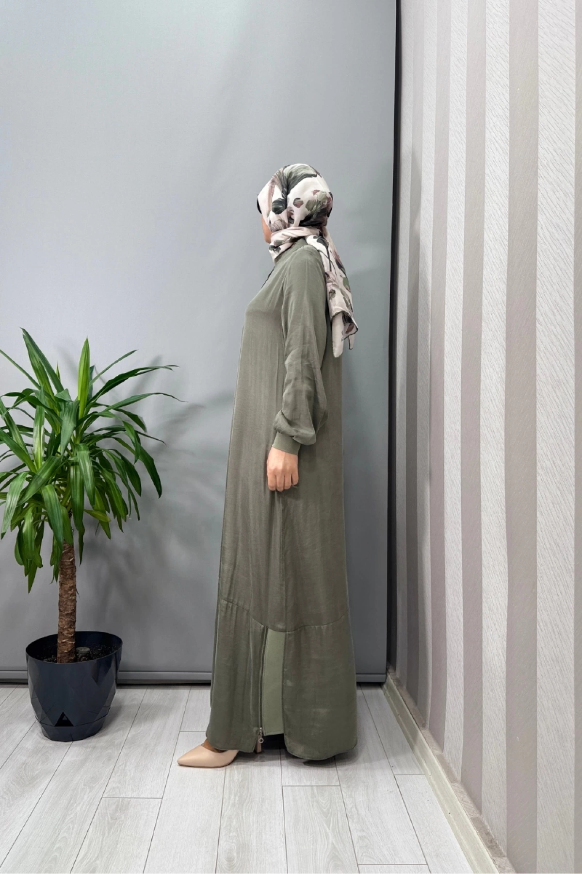 Almarwah Lyocel Elbise Haki 303809