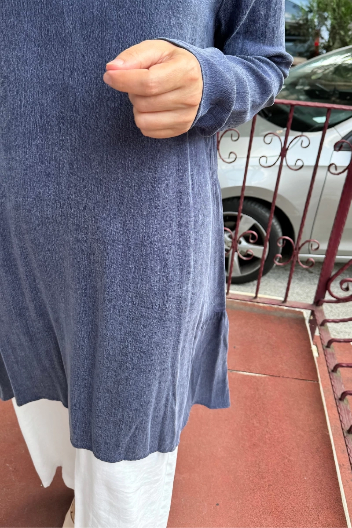 Almarwah Lyocell Basic Tunik Lacivert 102174
