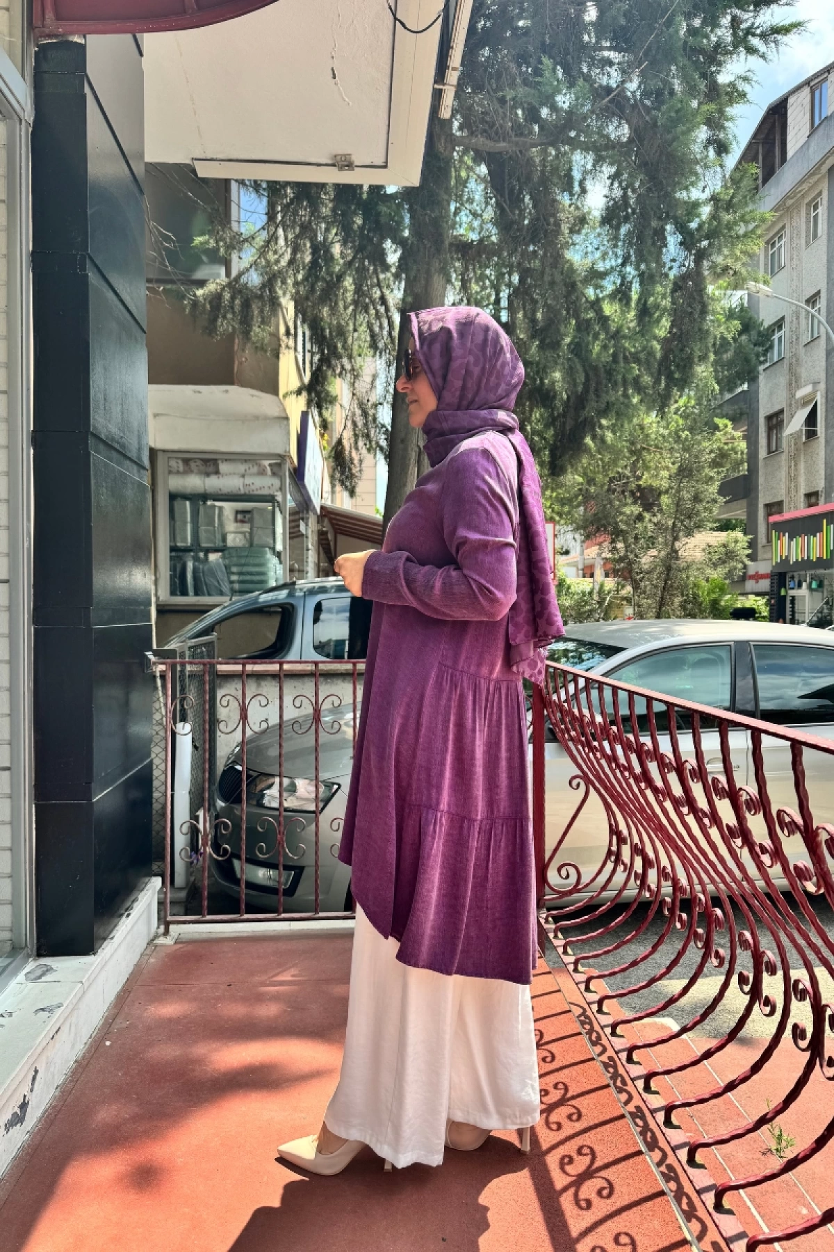 Almarwah Lyocell Basic Tunik Mürdüm 102174