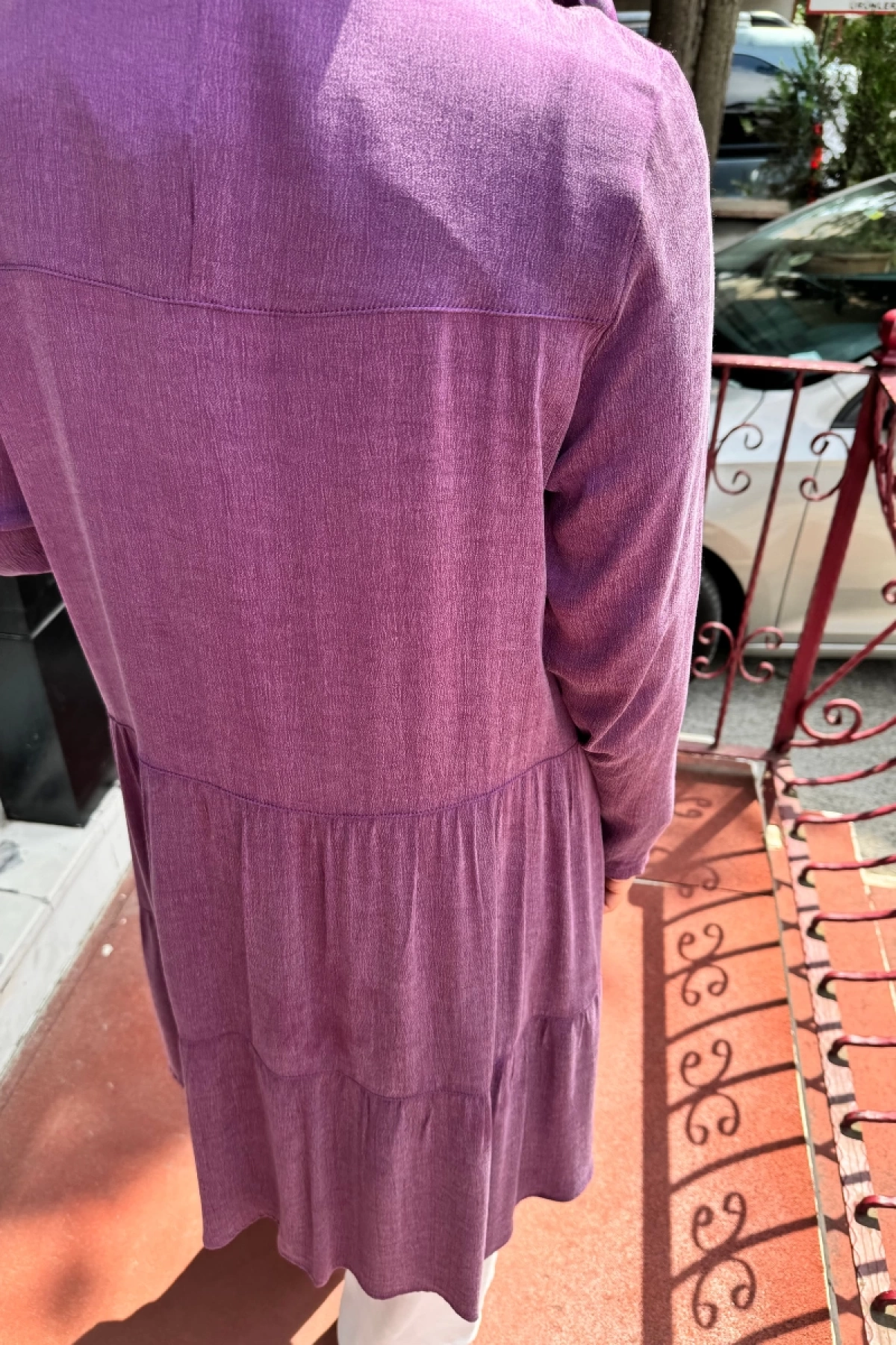Almarwah Lyocell Basic Tunik Mürdüm 102174