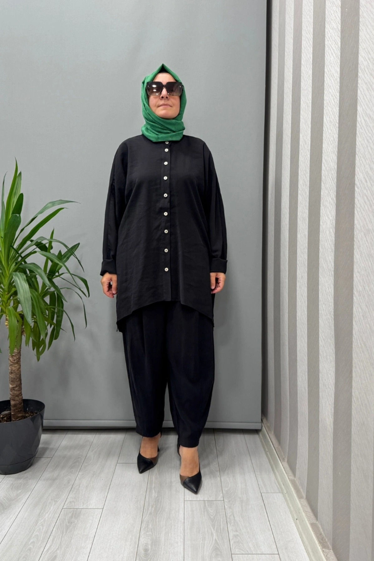 Almarwah Pantolon Tunik Takım Siyah 202873
