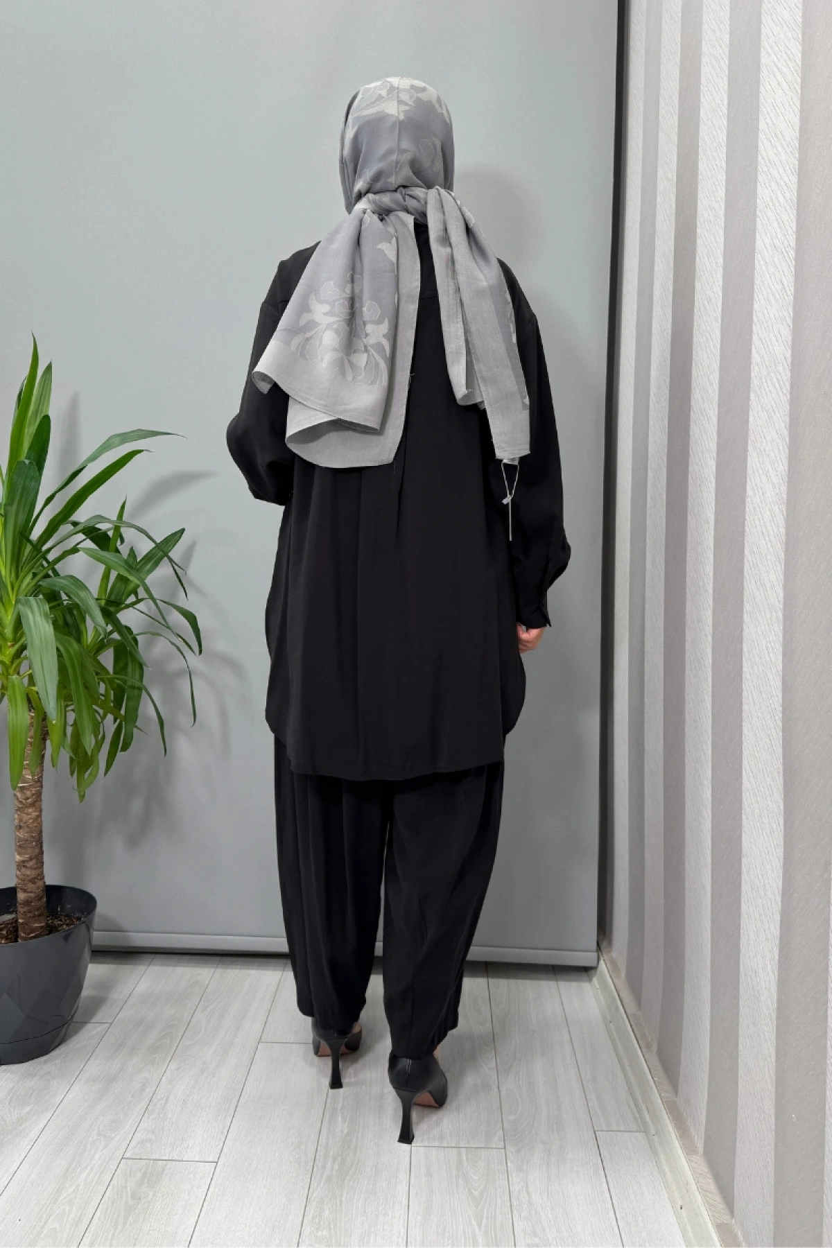 Almarwah Tunik Pantolon Takım Siyah 202882