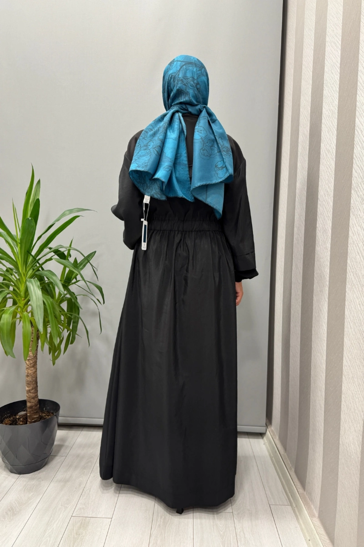 Clande Belden Bağcıklı Elbise Siyah 5009