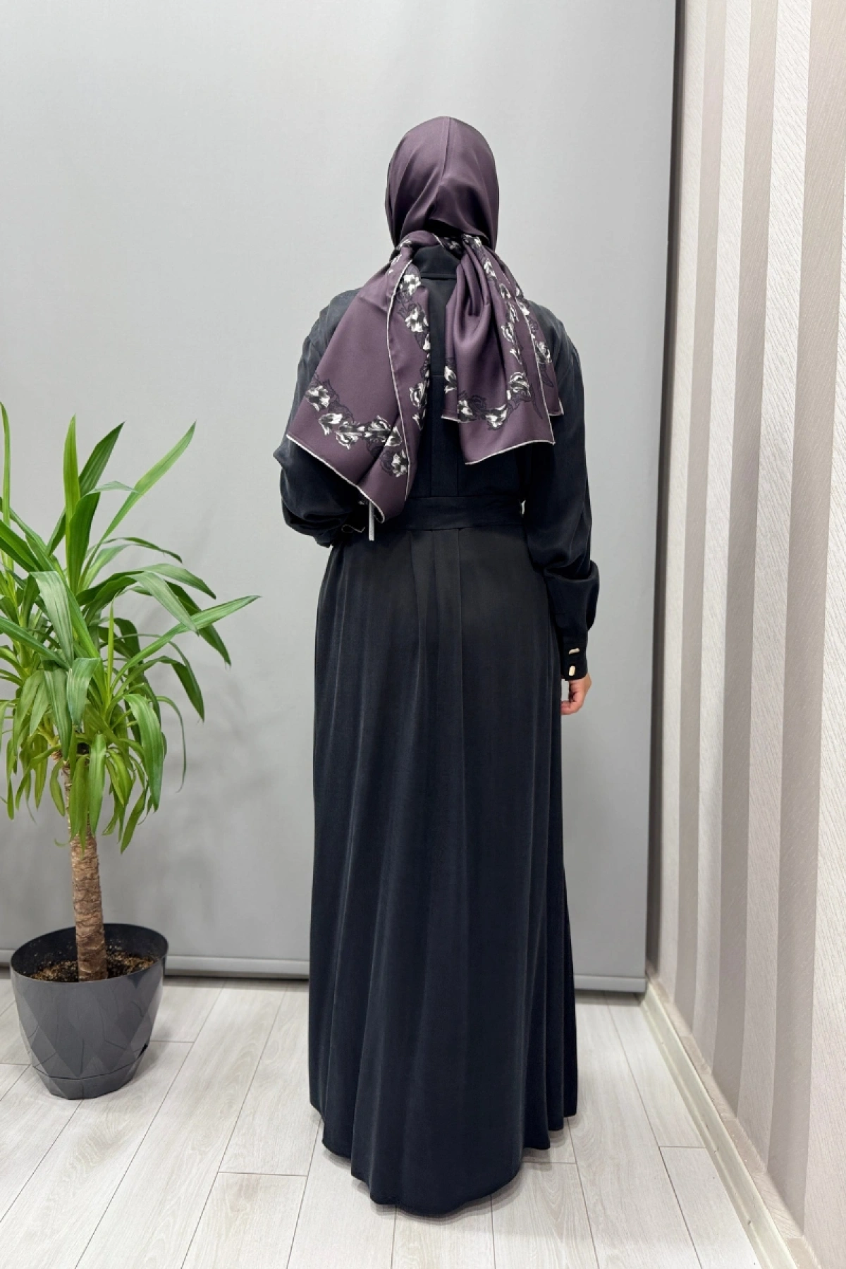 Clande Cep Detaylı İpek Cupro Elbise Siyah 5005