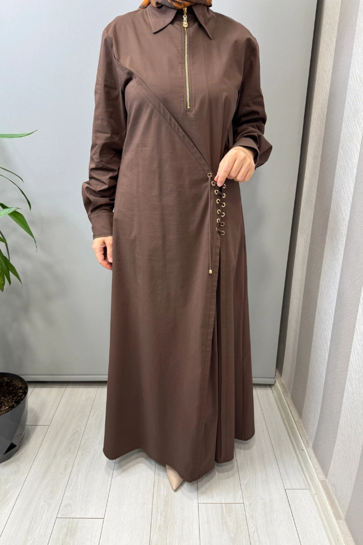 Clande Elbise Kahve 2601-5050