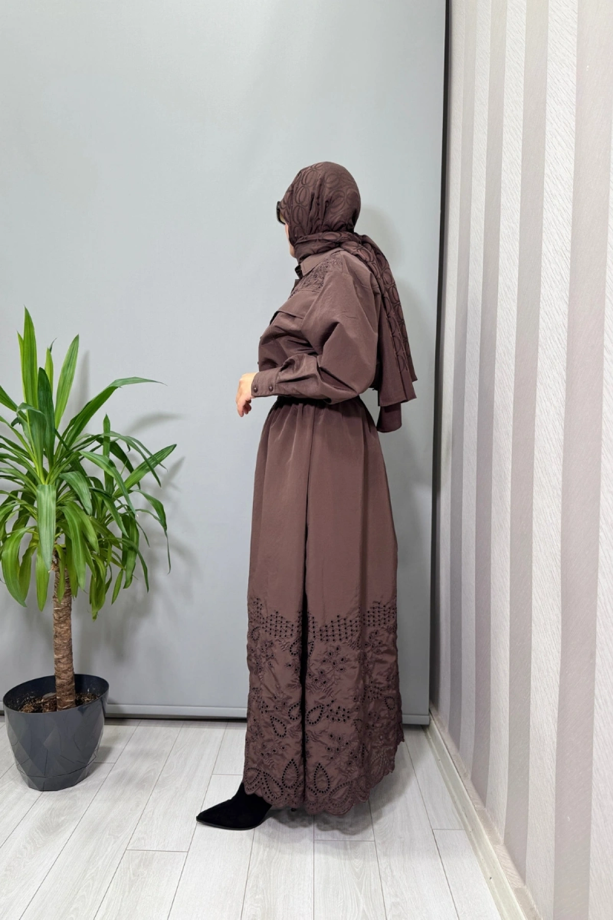 Clande Elbise Kahve 5023