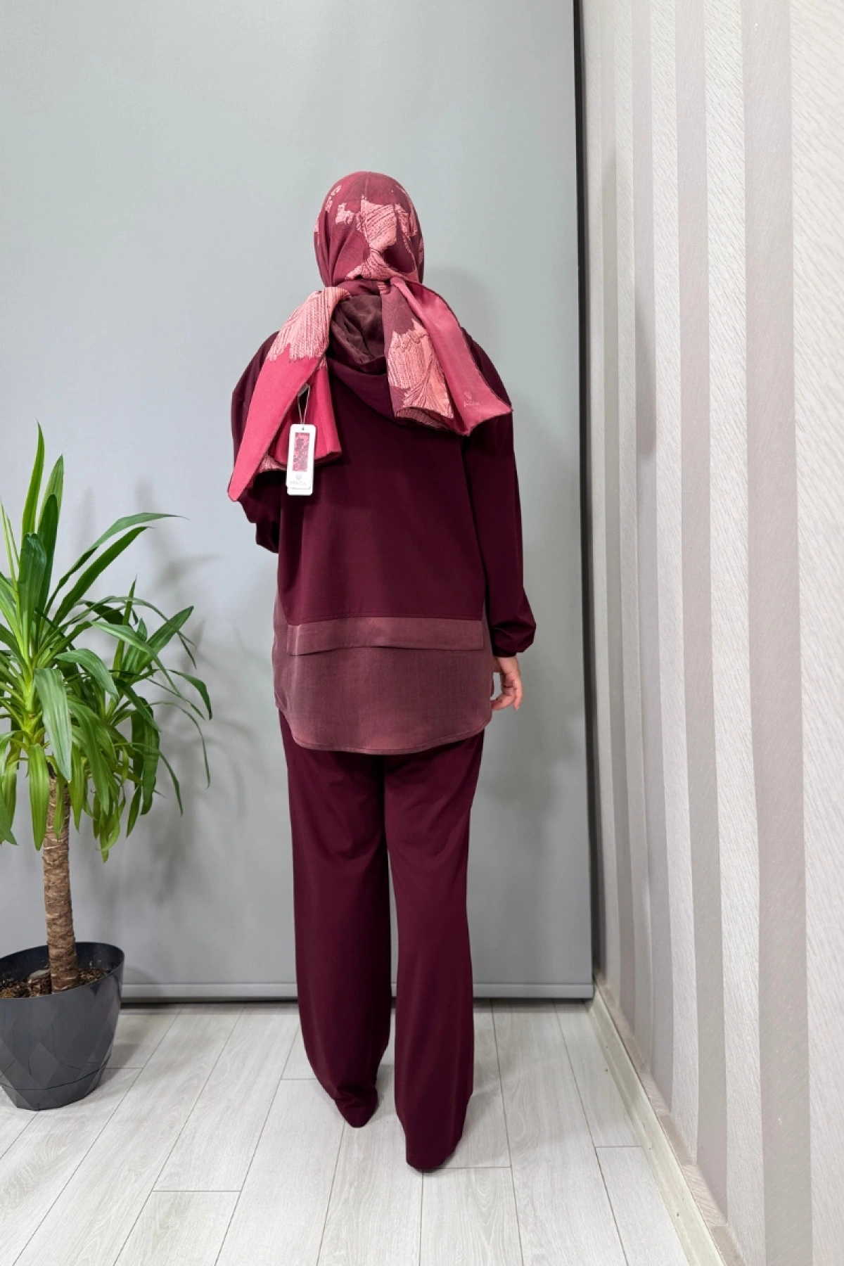 Clande Pantolonlu Takım Bordo 3006-1004