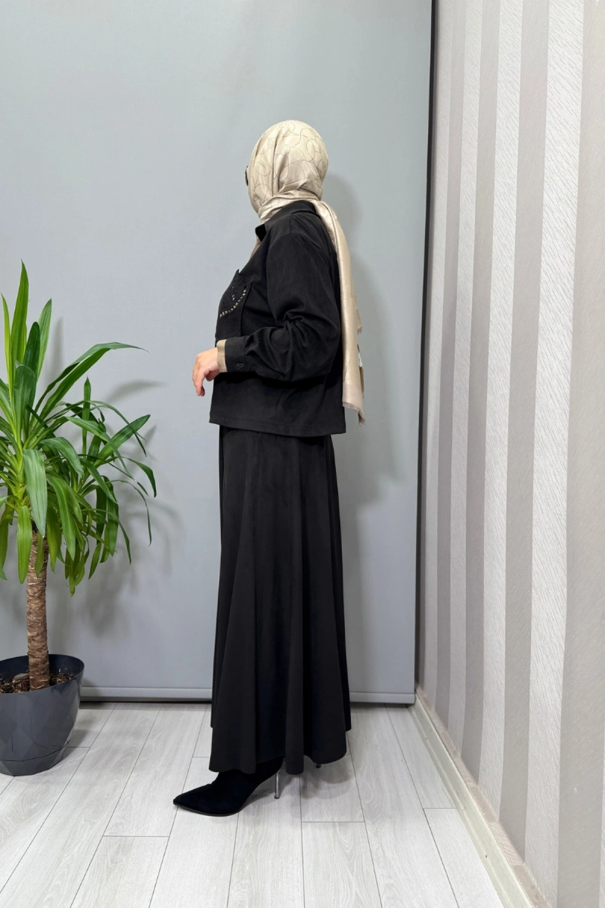 Clande Süet Takım Siyah 3010-2012