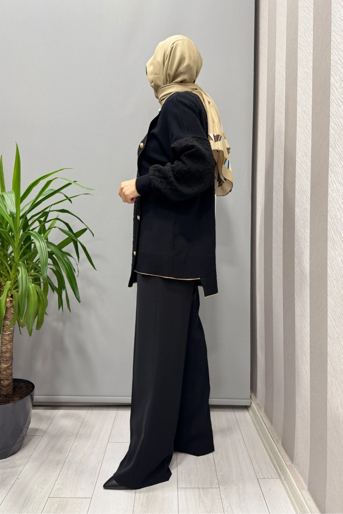 Ghisa Asimetrik Triko Mixli Tunik Siyah 26KÖRTNK4801